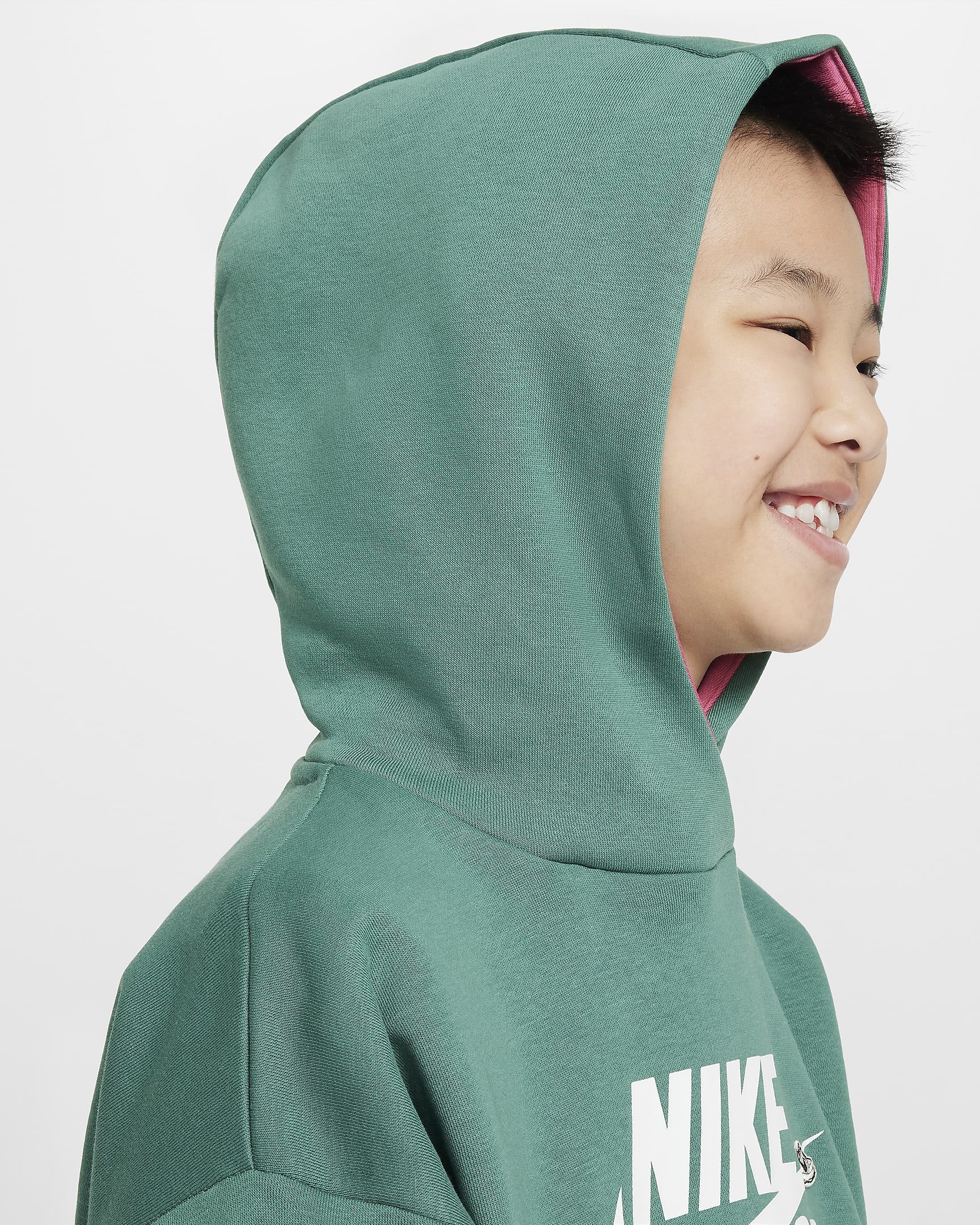 Nike SB Icon Fleece EasyOn Older Kids' Oversized Pullover Hoodie - Bicoastal/Alchemy Pink/White