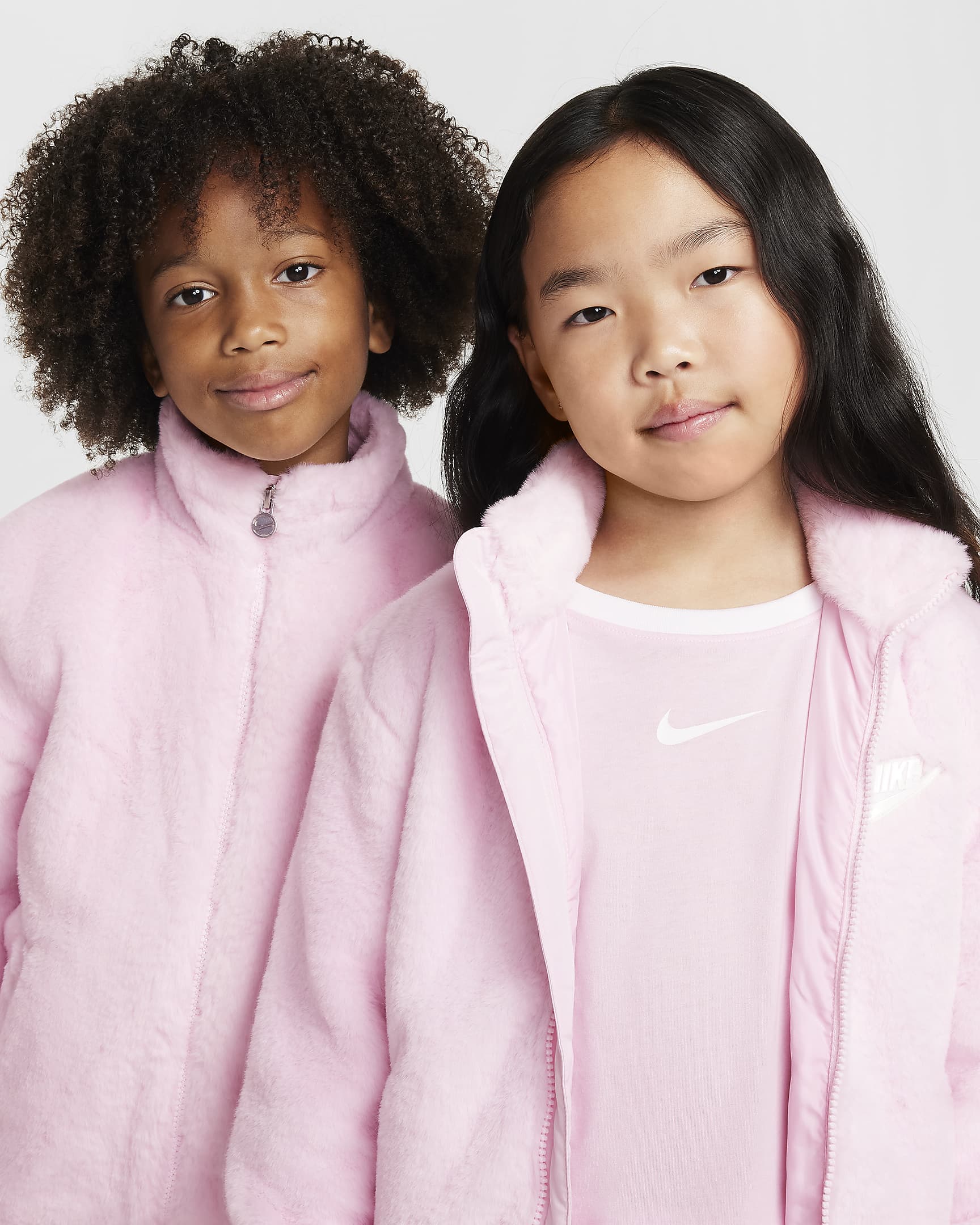 Nike Little Kids' Faux Fur Jacket - Pink Foam