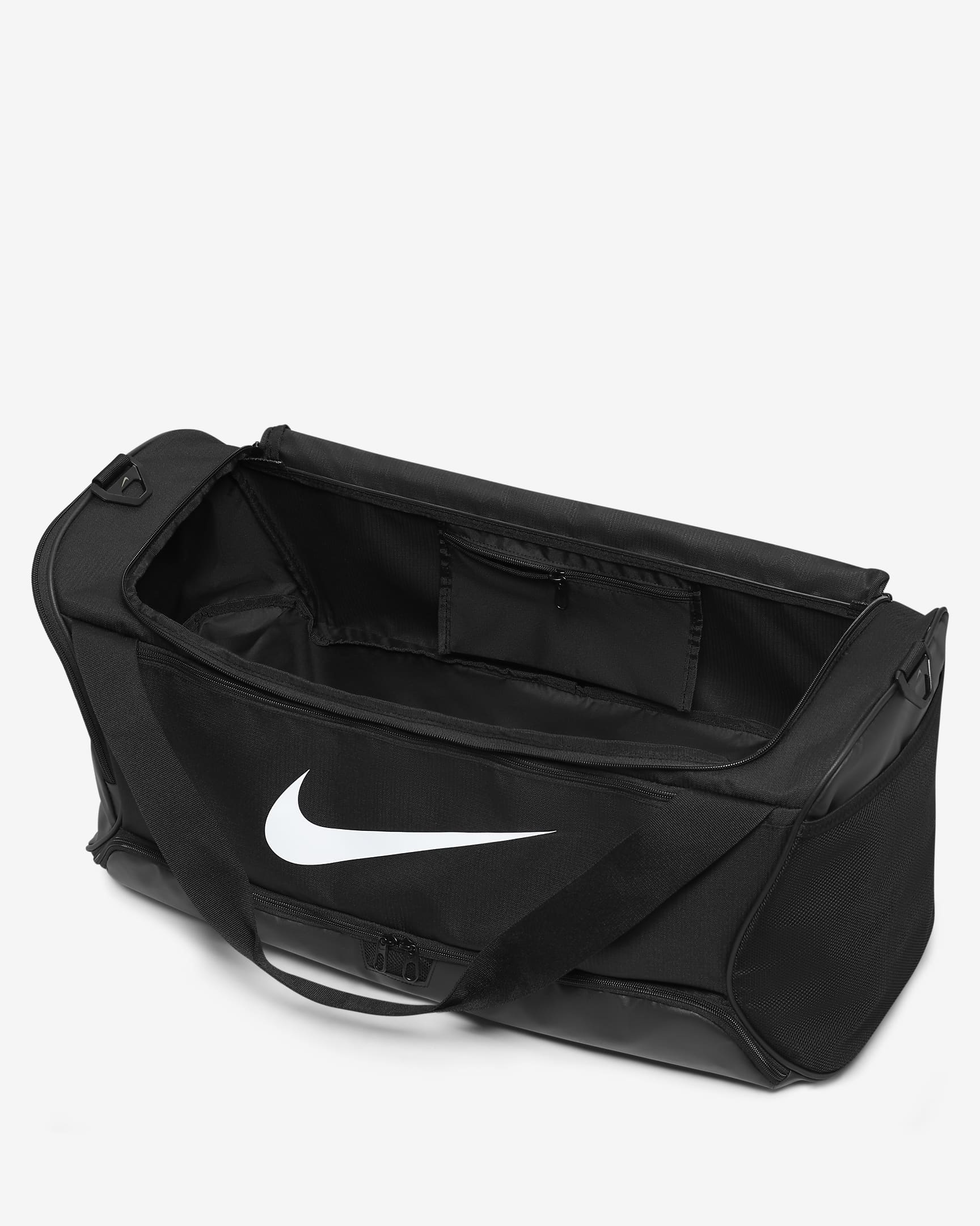 Maleta de entrenamiento Nike Brasilia 9.5 (mediana, 60L) - Negro/Negro/Blanco