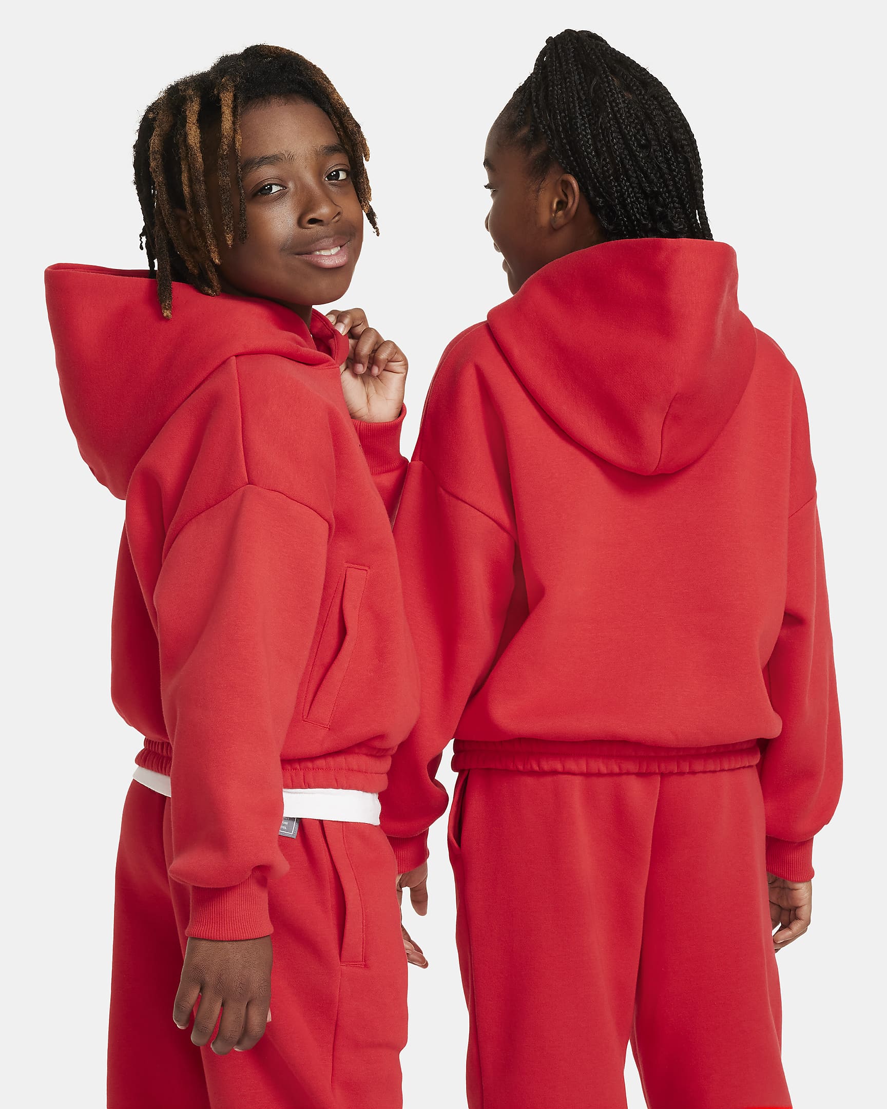 Nike Culture of Basketball Older Kids' Pullover Fleece Hoodie - University Red/White