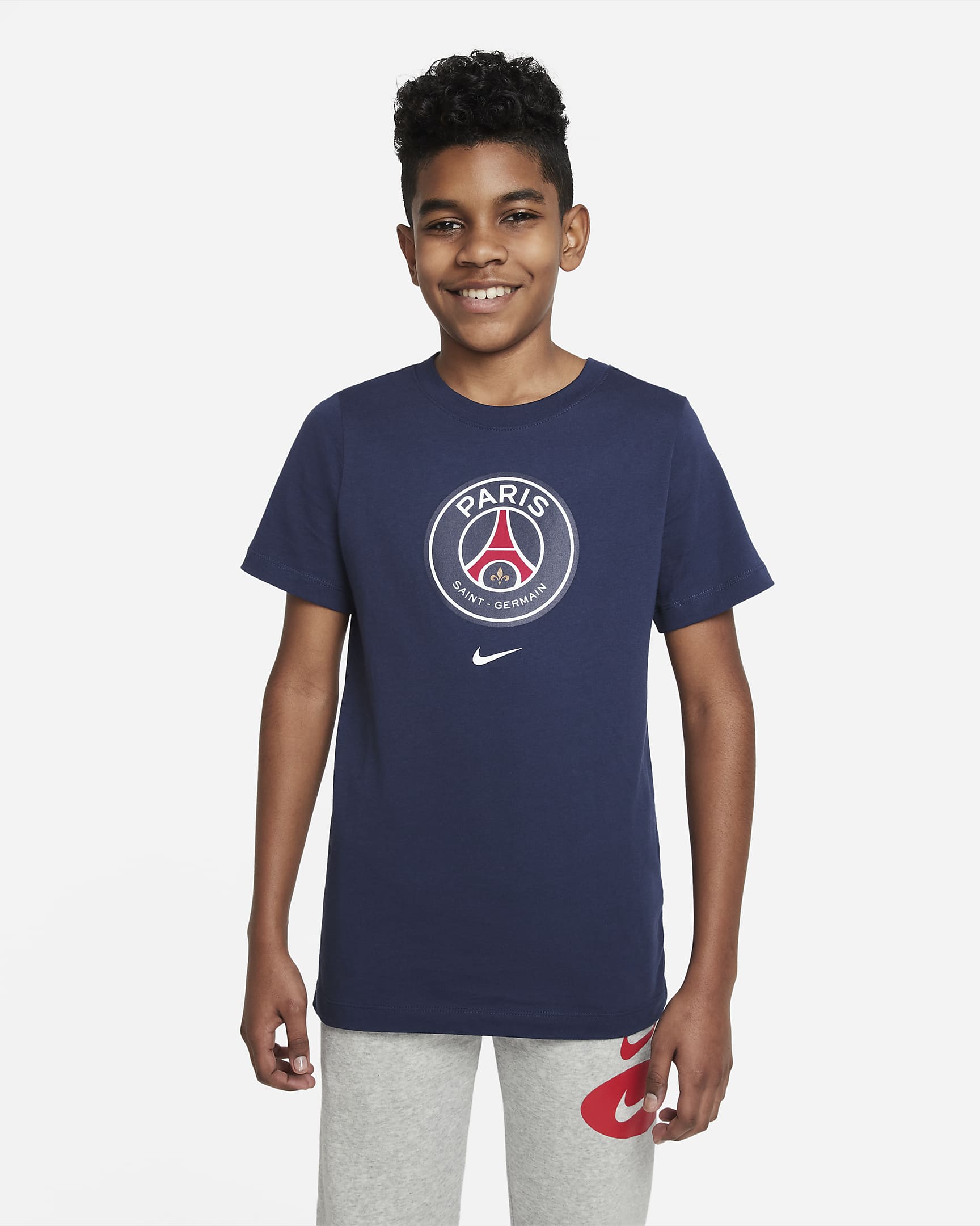 パリ サンジェルマン(PSG) クレスト ジュニア サッカー Tシャツ - ミッドナイトネイビー