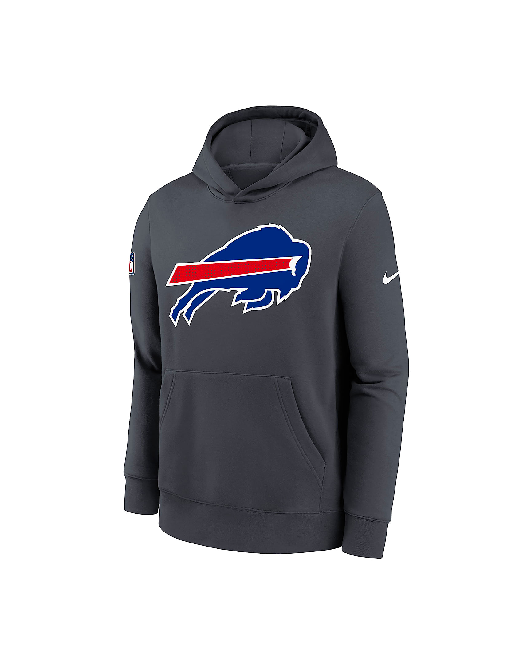 Buffalo Bills Sideline Club Big Kids' Nike NFL Pullover Hoodie - Grey Heather