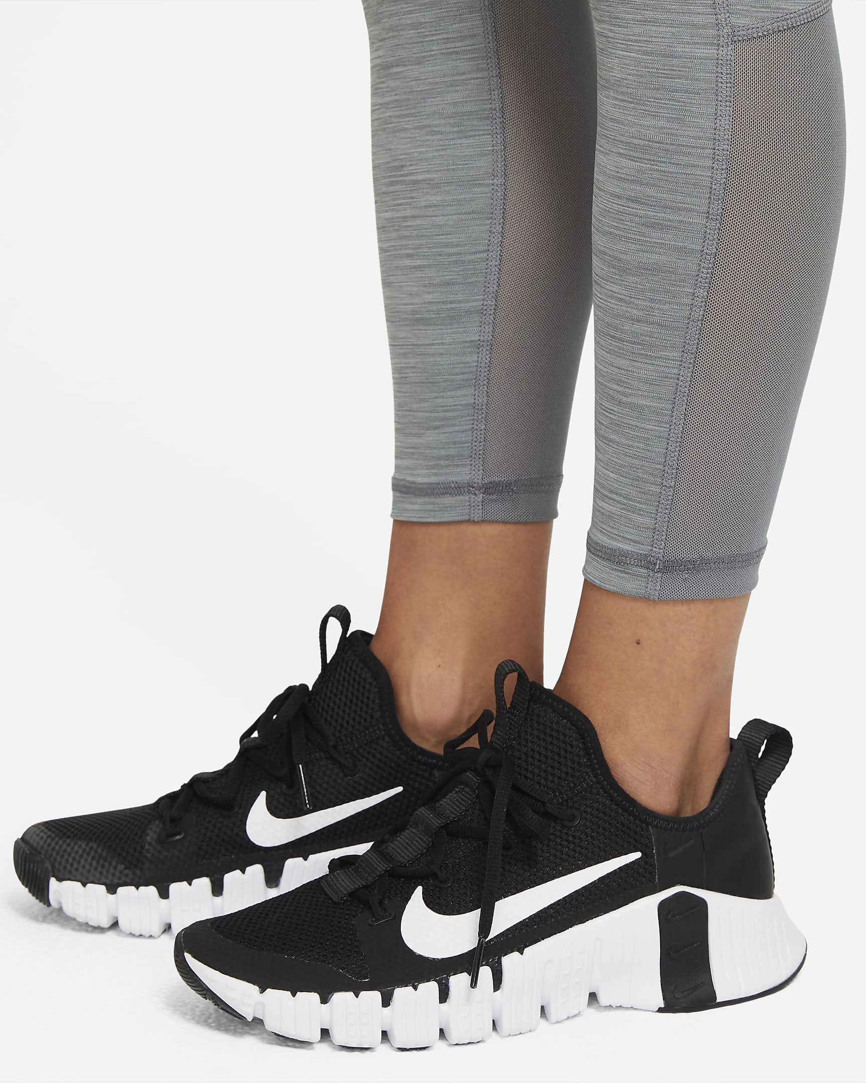 Nike Pro 365 Women's High-Waisted 7/8 Mesh Panel Leggings - Smoke Grey/Heather/Black/Black