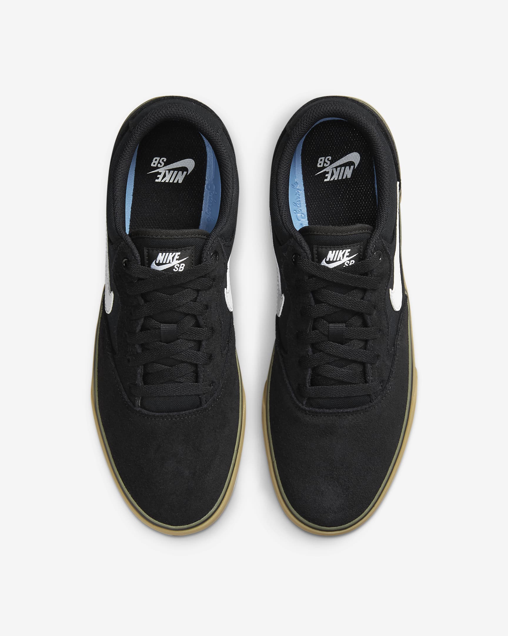 Nike SB Chron 2 Skate Shoes - Black/Black/Gum Light Brown/White