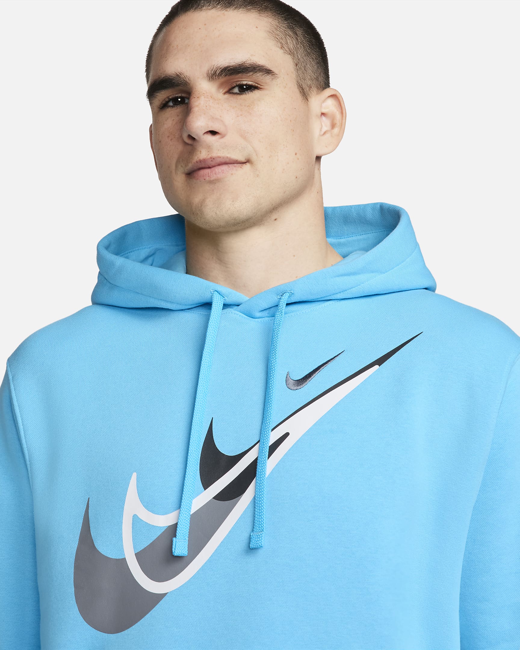 Nike Sportswear fleecehettegenser til herre - Baltic Blue