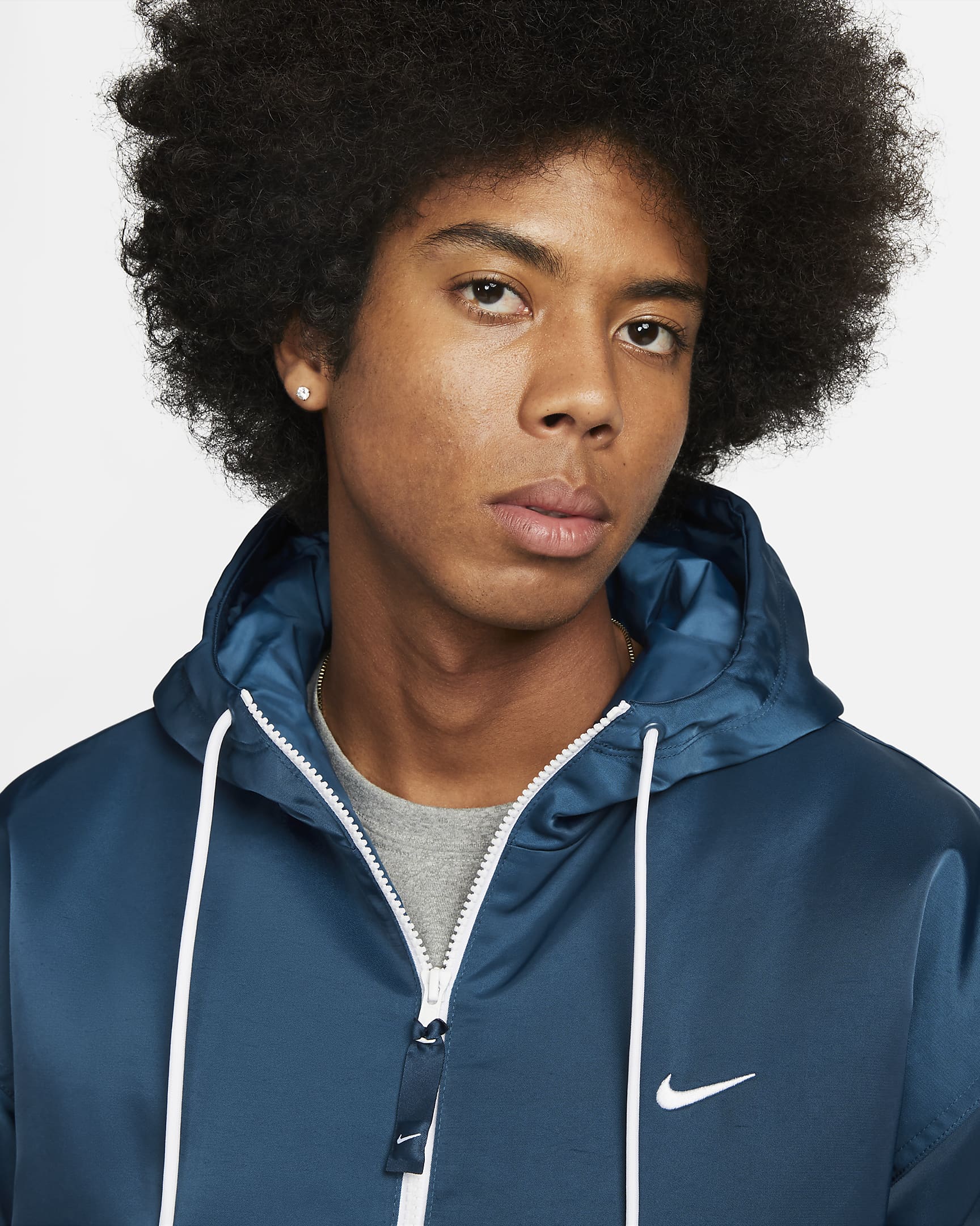 Nike Solo Swoosh Men's Satin Anorak Jacket. Nike SK