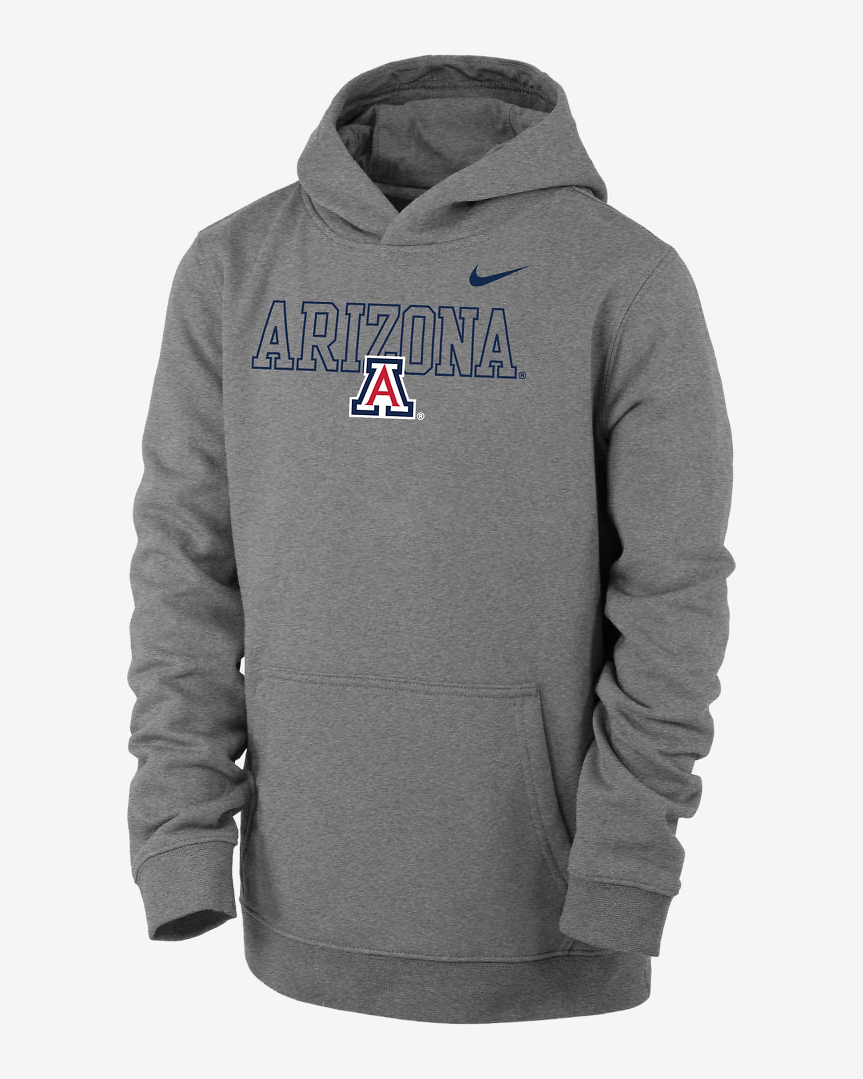 Arizona Club Fleece Big Kids' (Boys') Nike College Hoodie - Dark Grey Heather