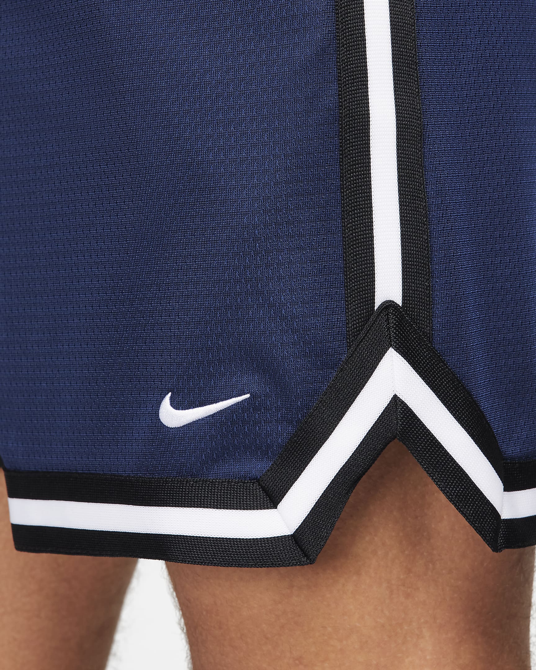 Shorts de básquetbol Dri-FIT de 15 cm para hombre Nike DNA - Azul marino medianoche/Negro/Blanco