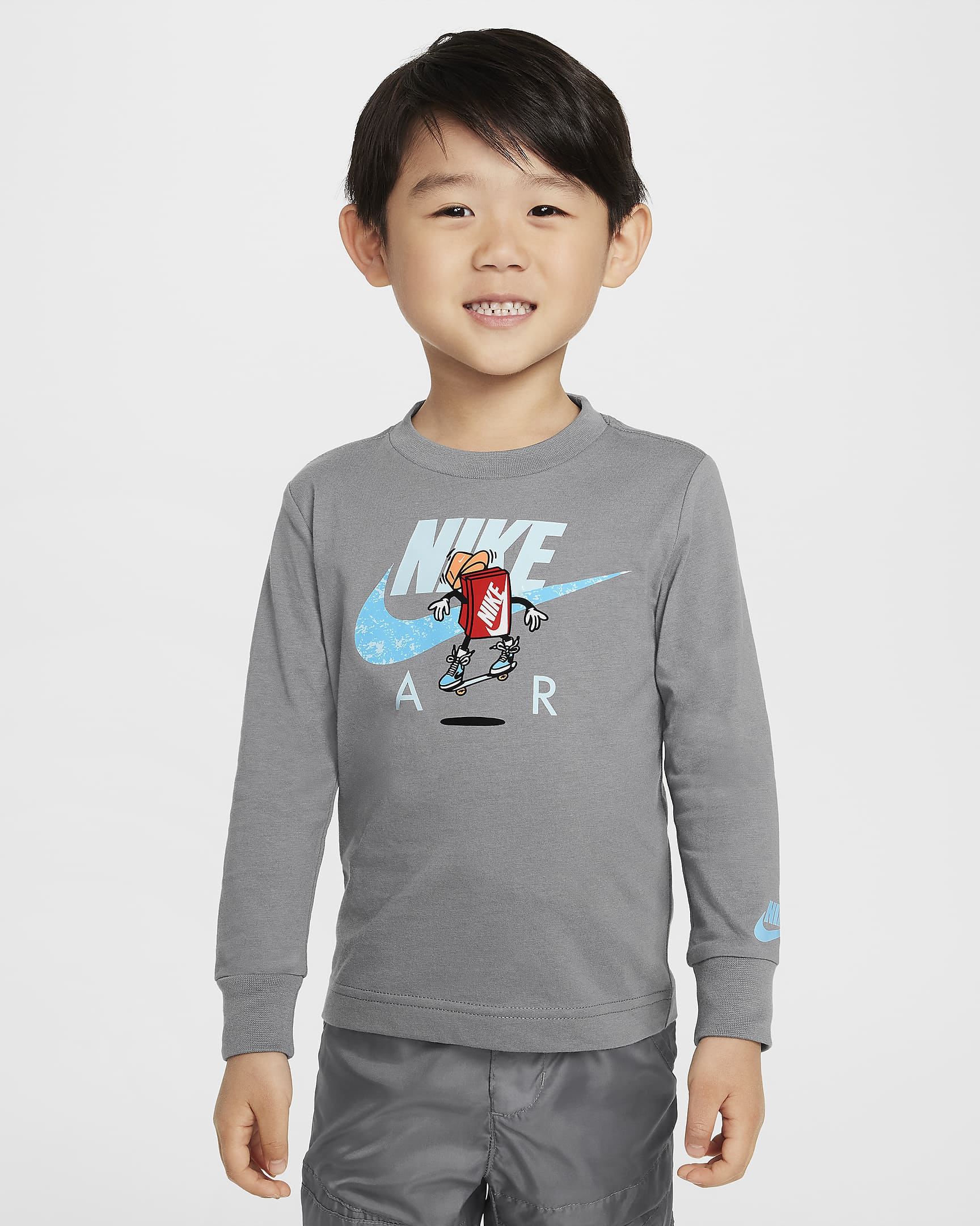 Playera de corte cuadrado infantil Air Nike - Gris humo