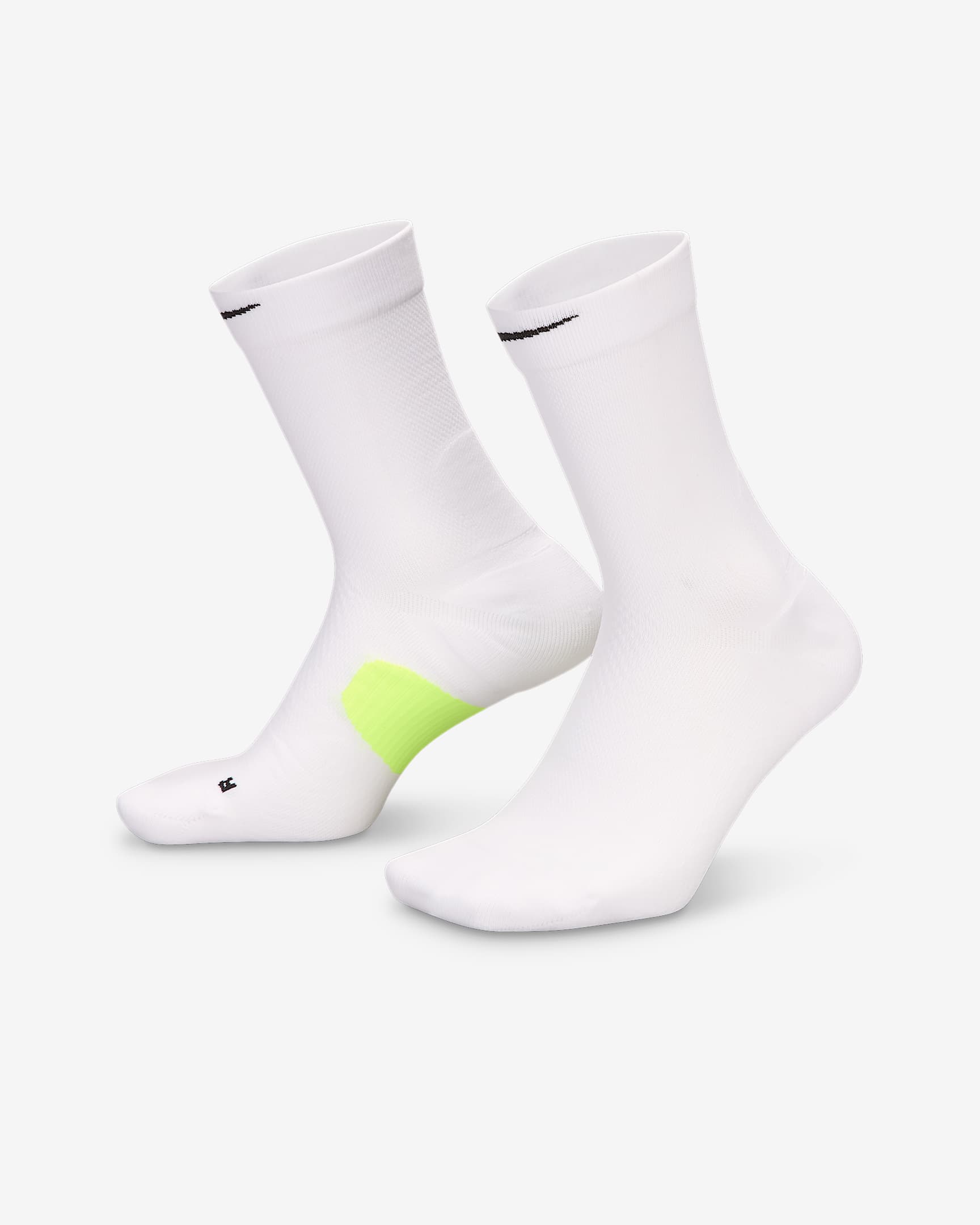 Nike Midweight Running Crew Socks (1 Pair) - White/Volt/Black
