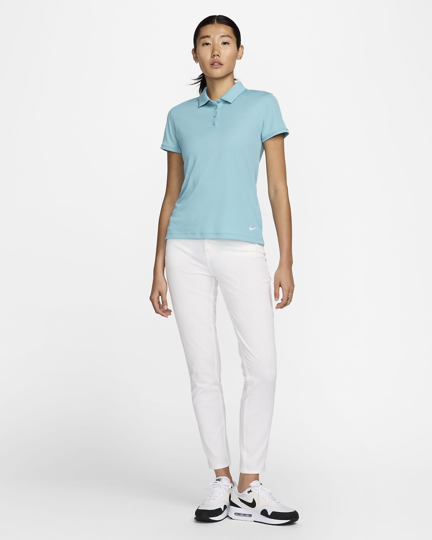 Nike Dri-FIT Victory Women's Golf Polo - Denim Turquoise/White