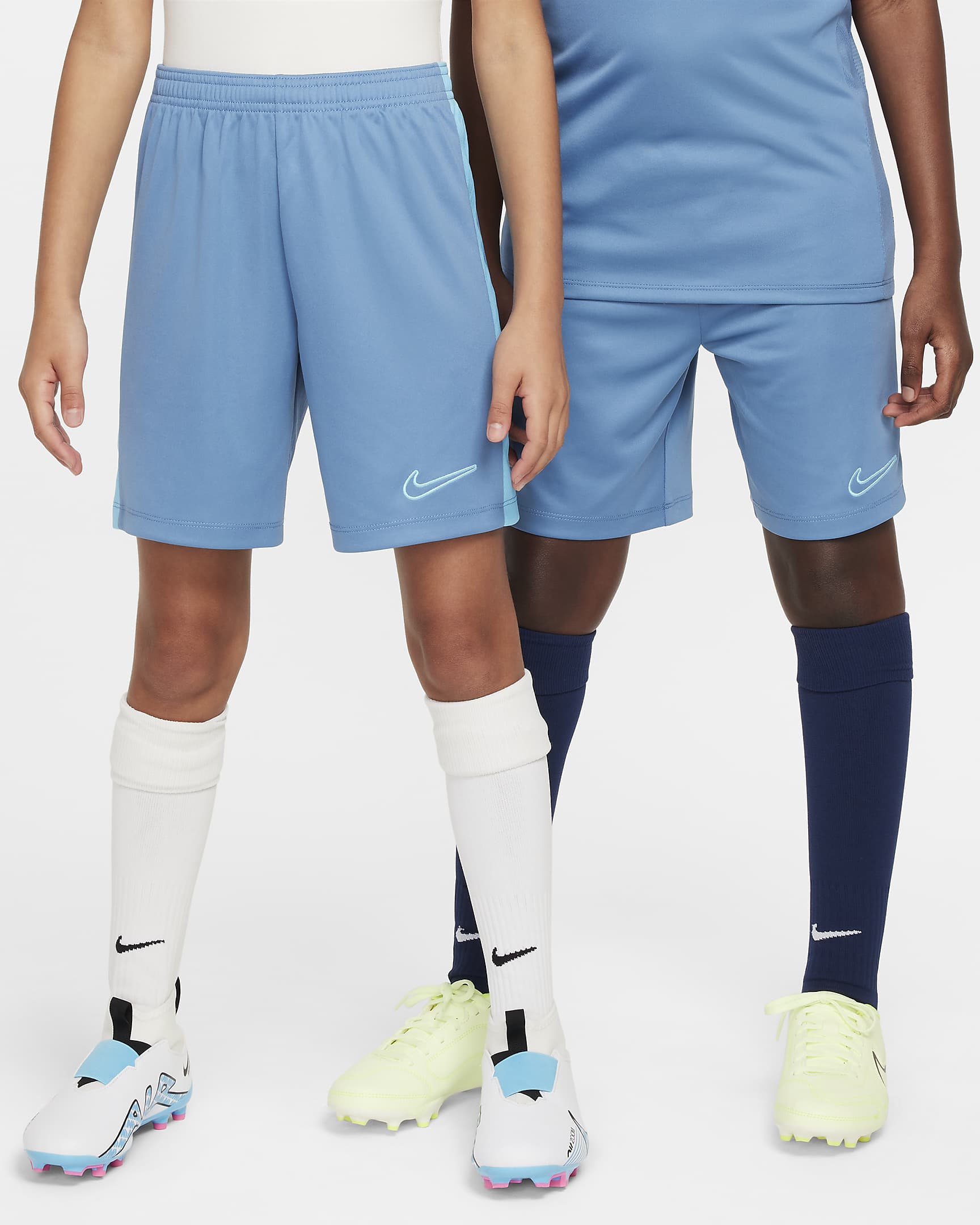 Shorts de fútbol para niños Nike Dri-FIT Academy23 - Tormenta del Egeo/Azul báltico/Azul báltico