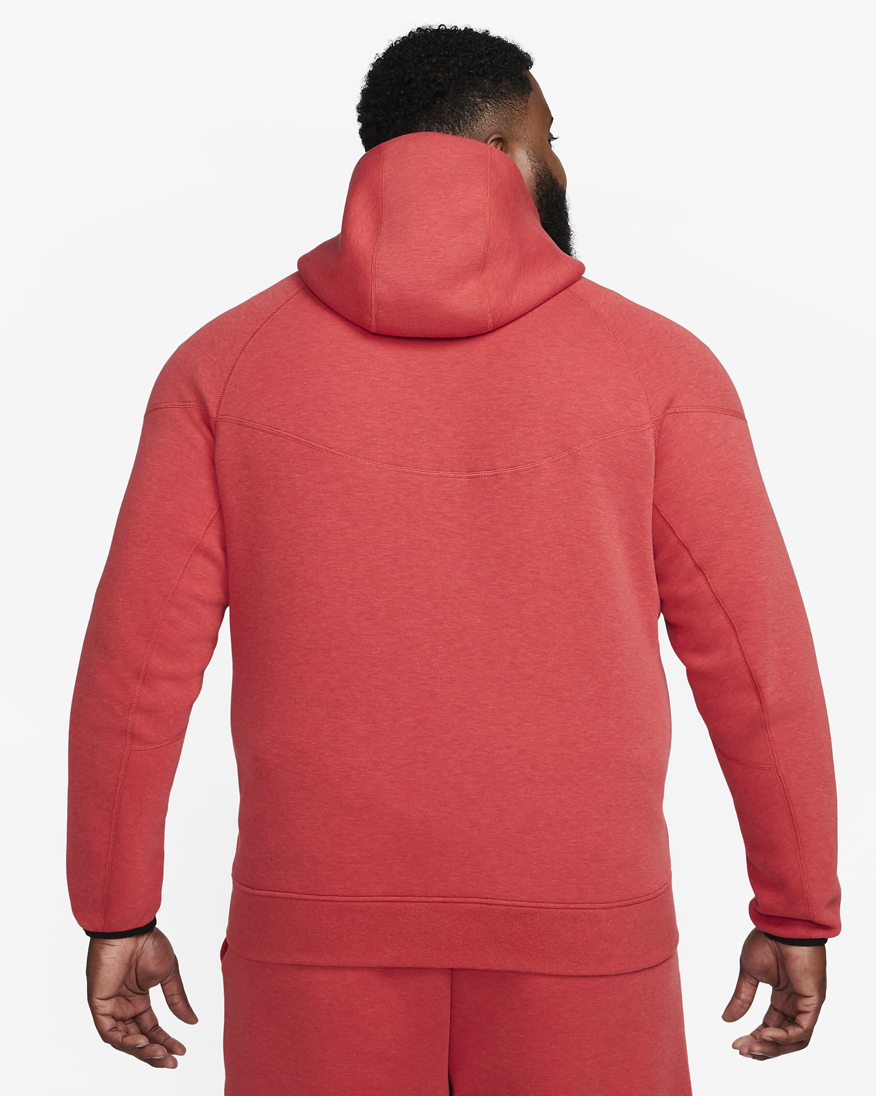 Nike Sportswear Tech Fleece Windrunner Men's Full-Zip Hoodie - Light University Red Heather/Black