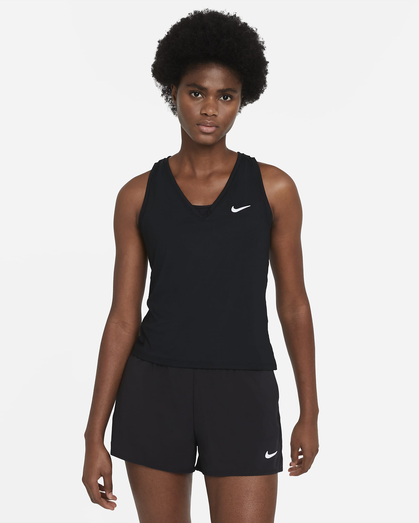 NikeCourt Victory Tennis-Tanktop für Damen - Schwarz/Weiß