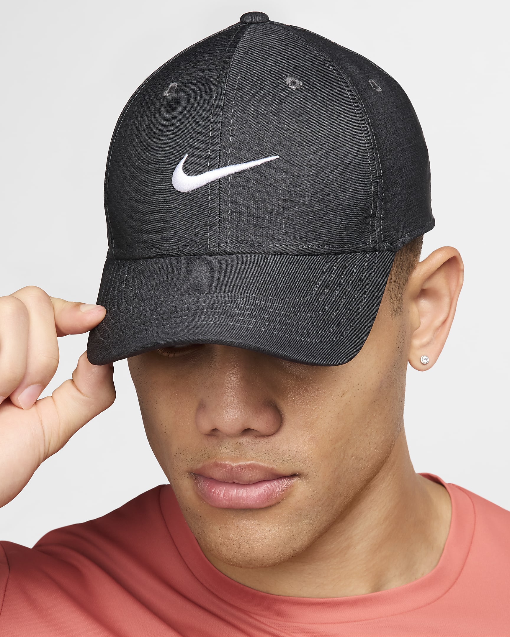 Nike Dri-FIT Club Structured Heathered Cap - Black/White