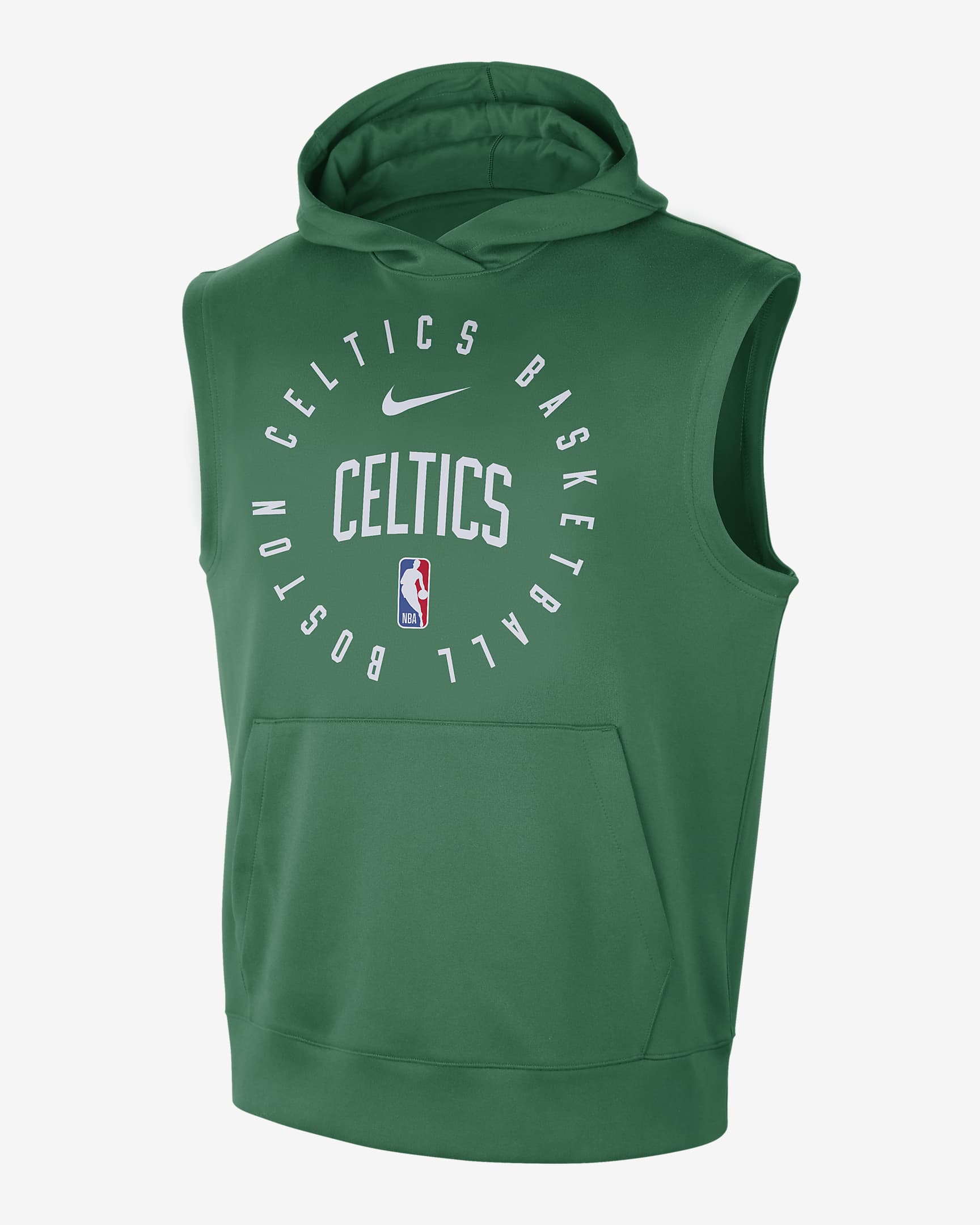 Sweat à capuche sans manches Nike Dri-FIT NBA Boston Celtics Spotlight pour homme - Clover/Blanc