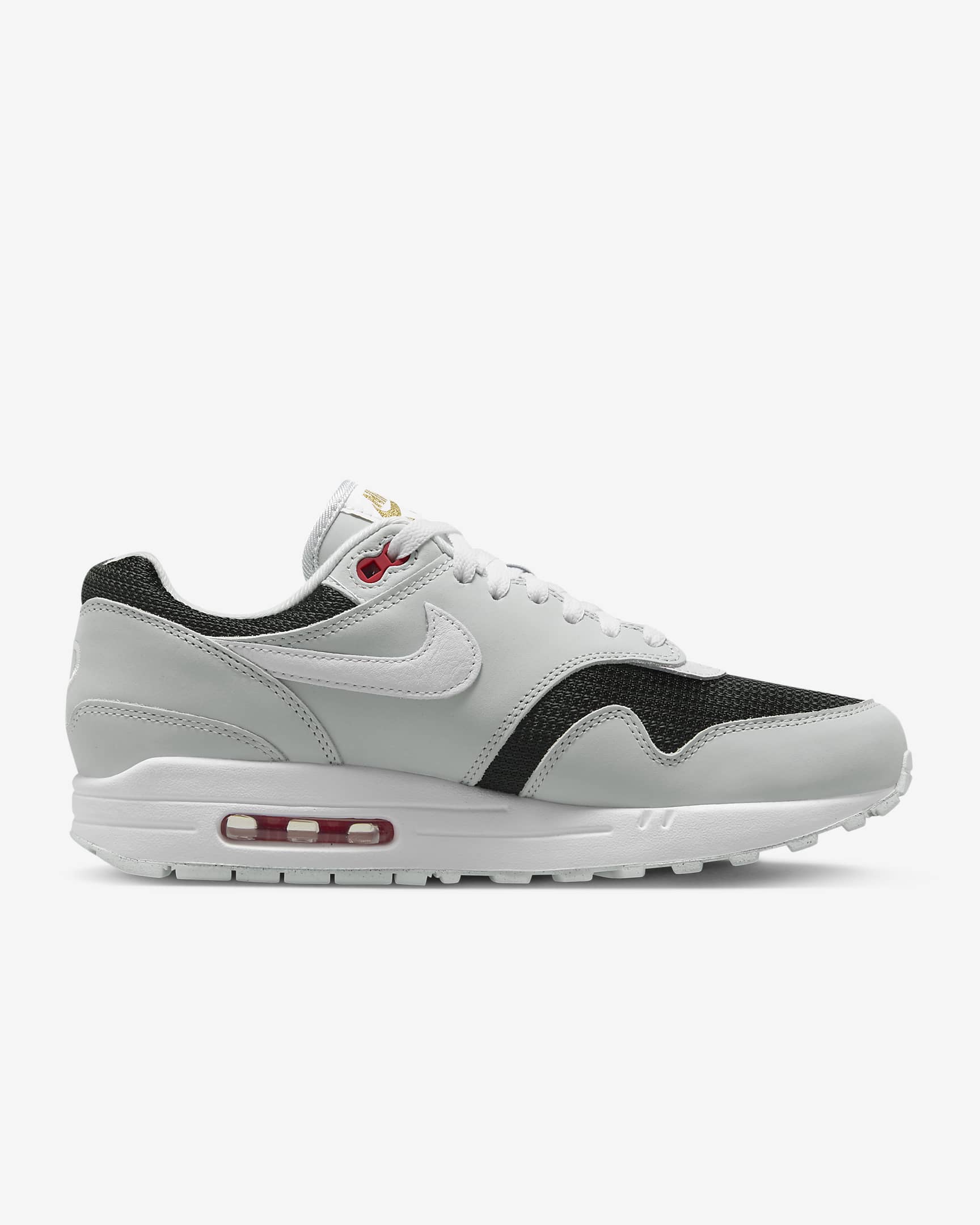 Nike Air Max 1 Premium Men's Shoes - Pure Platinum/Black/Sport Red/White