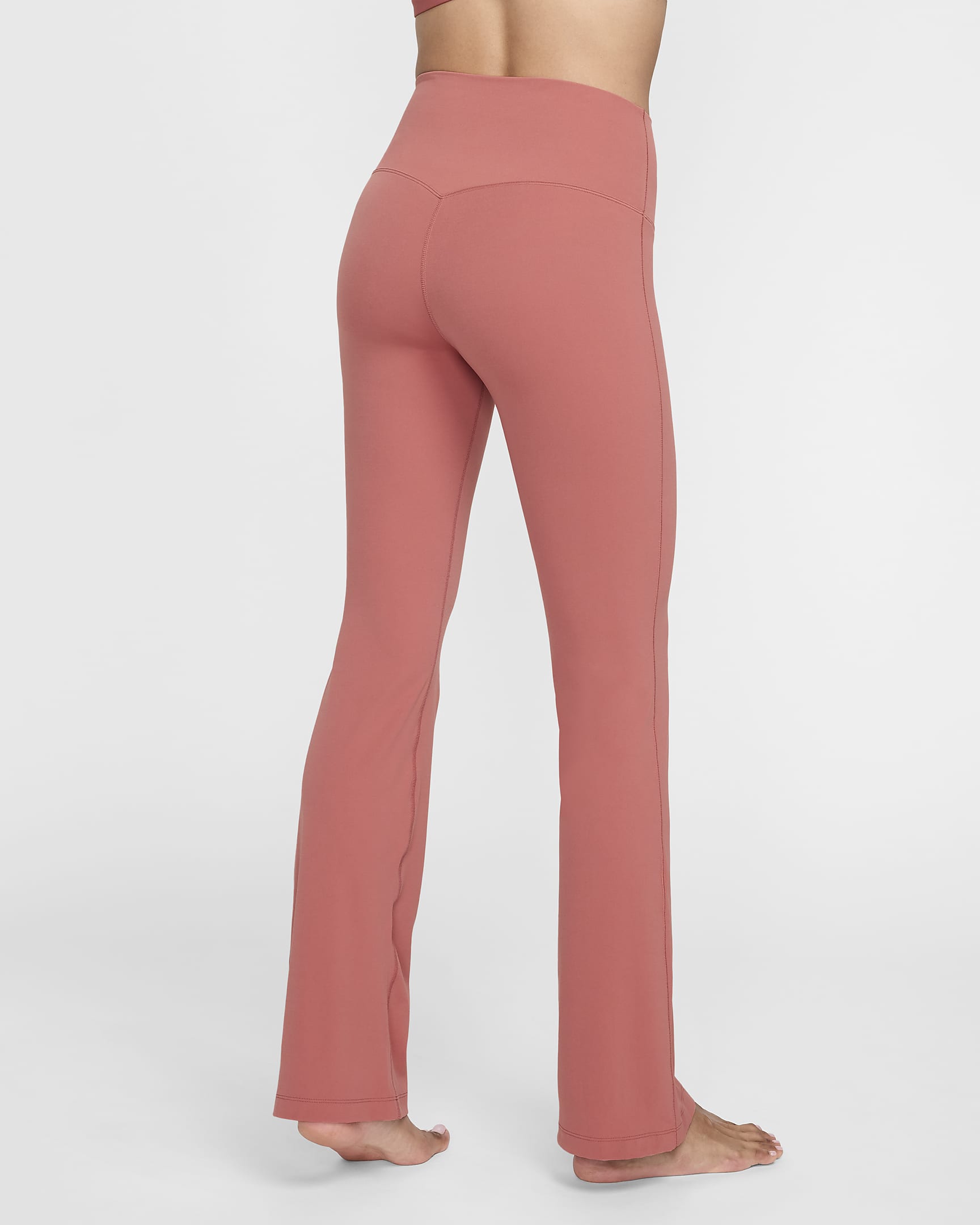 Leggings de tiro alto acampanados para mujer Nike Zenvy - Rosa cañón/Negro