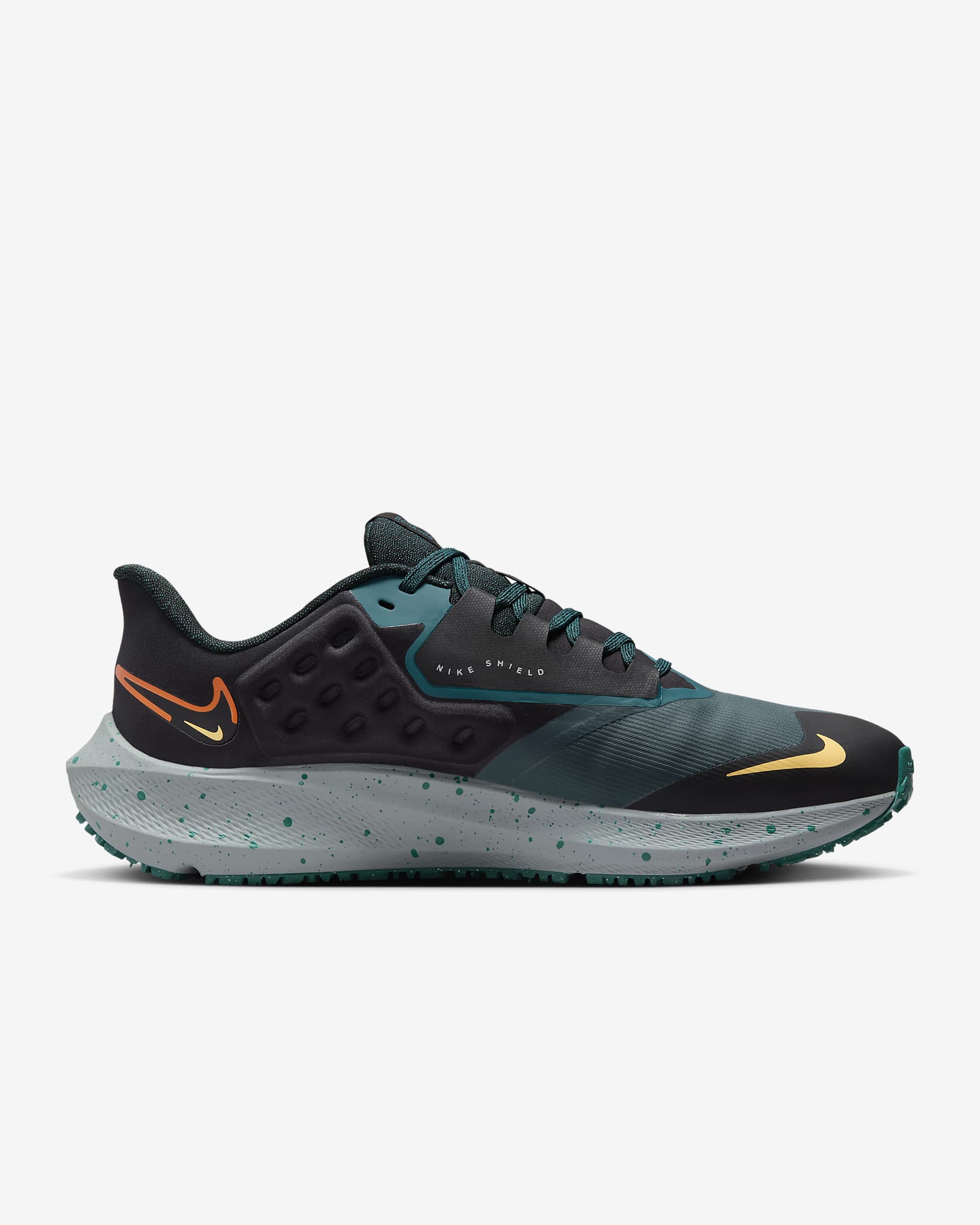 Tenis de correr en pavimento acondicionado para los estados del tiempo para hombre Nike Pegasus 39 Shield - Jungla intenso/Azul verdoso geoda/Negro/Naranja seguridad