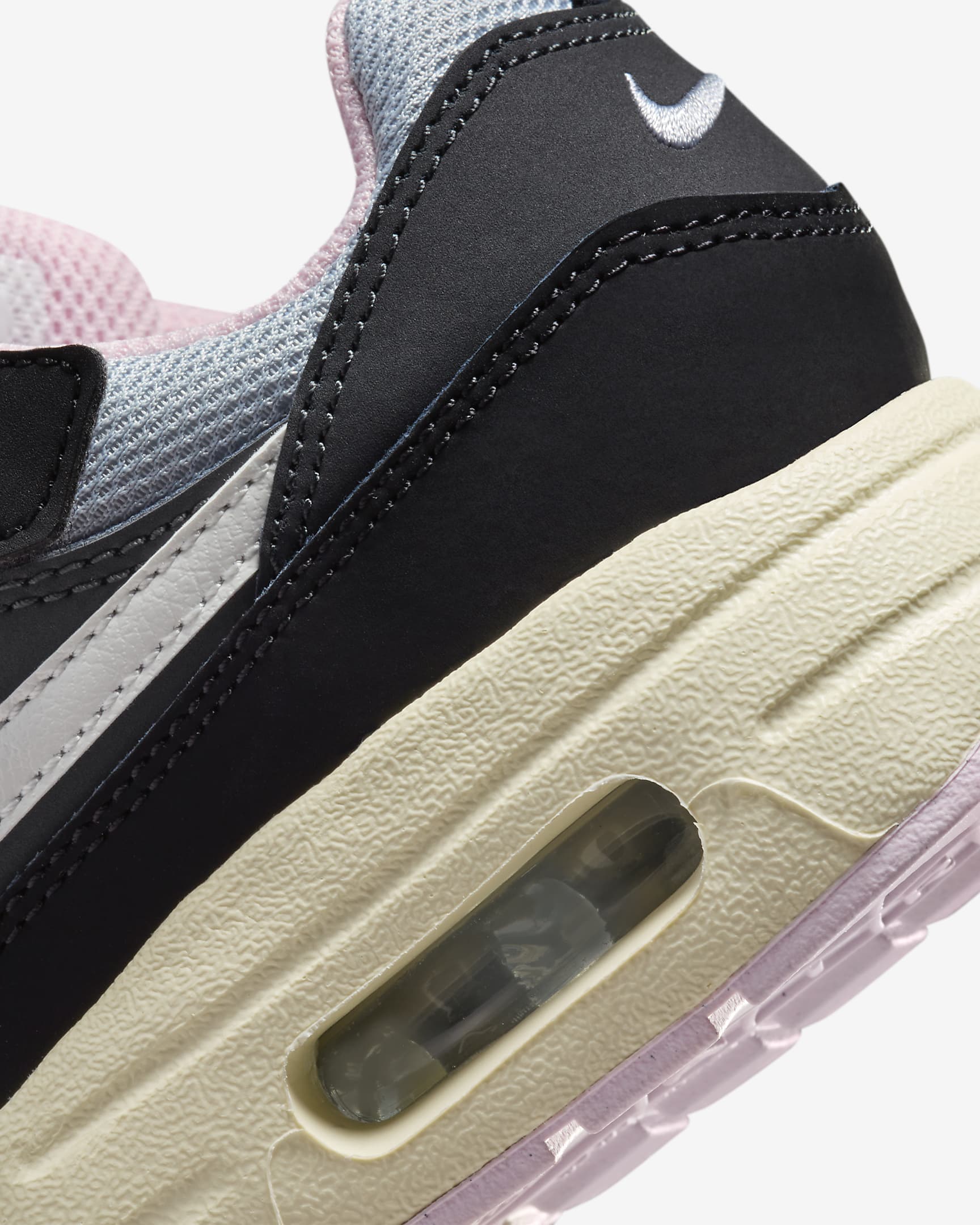 Nike Air Max 1 EasyOn Younger Kids' Shoes - Black/Anthracite/Pink Foam/Summit White