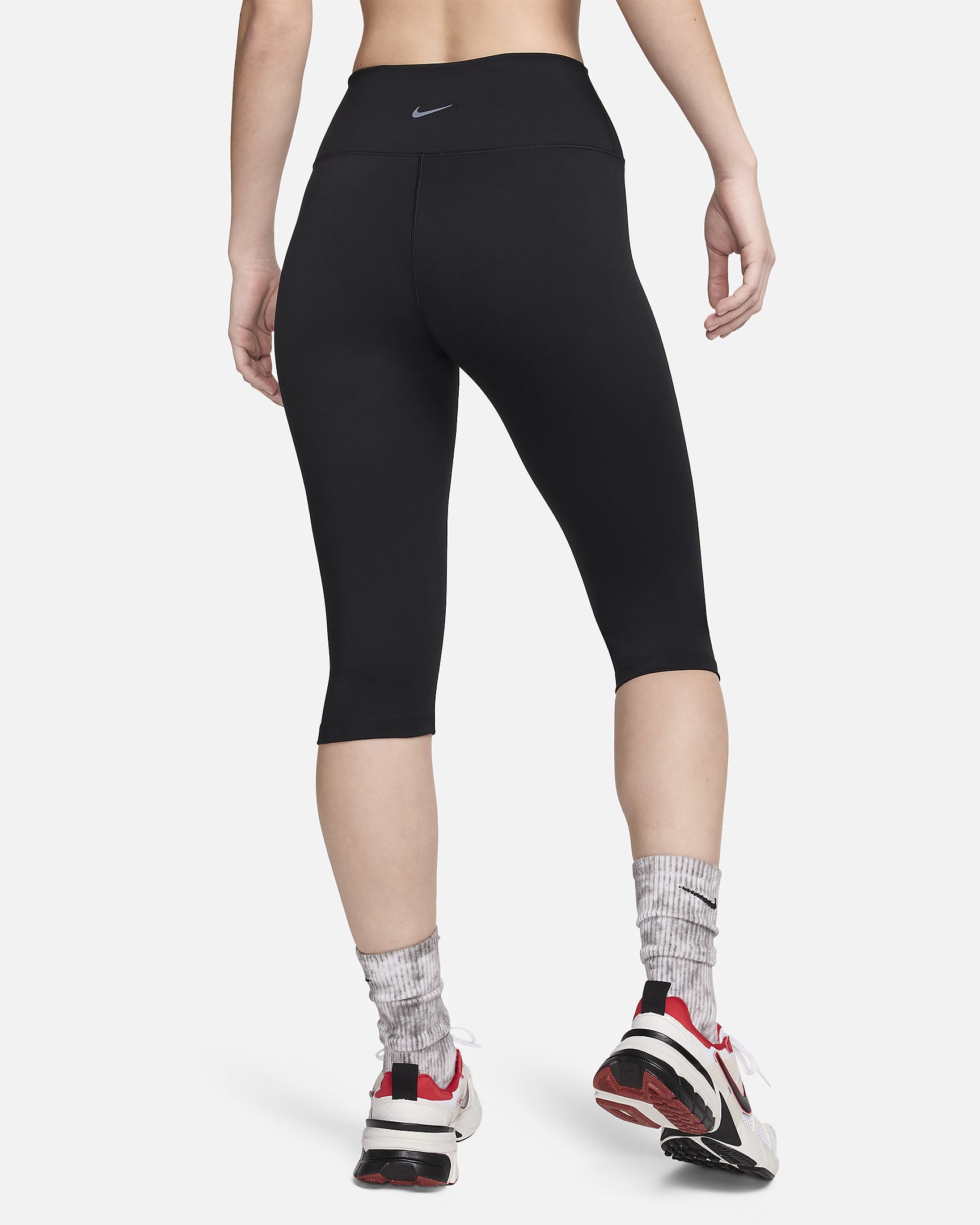 Nike One Capri-Leggings mit hohem Bund für Damen - Schwarz/Schwarz