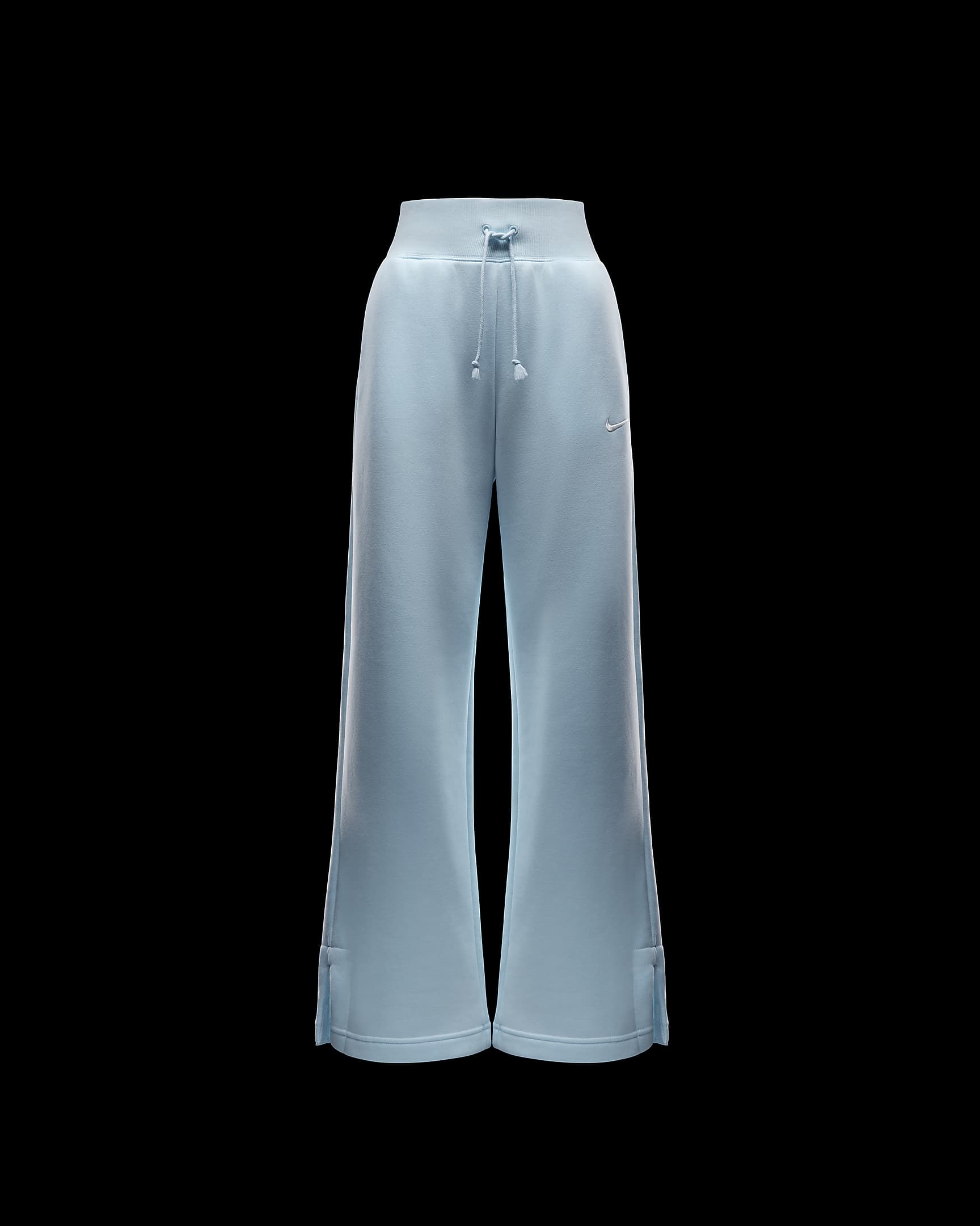 Pants de entrenamiento de tiro alto y piernas anchas para mujer Nike Sportswear Phoenix Fleece - Azul glacial/Vela