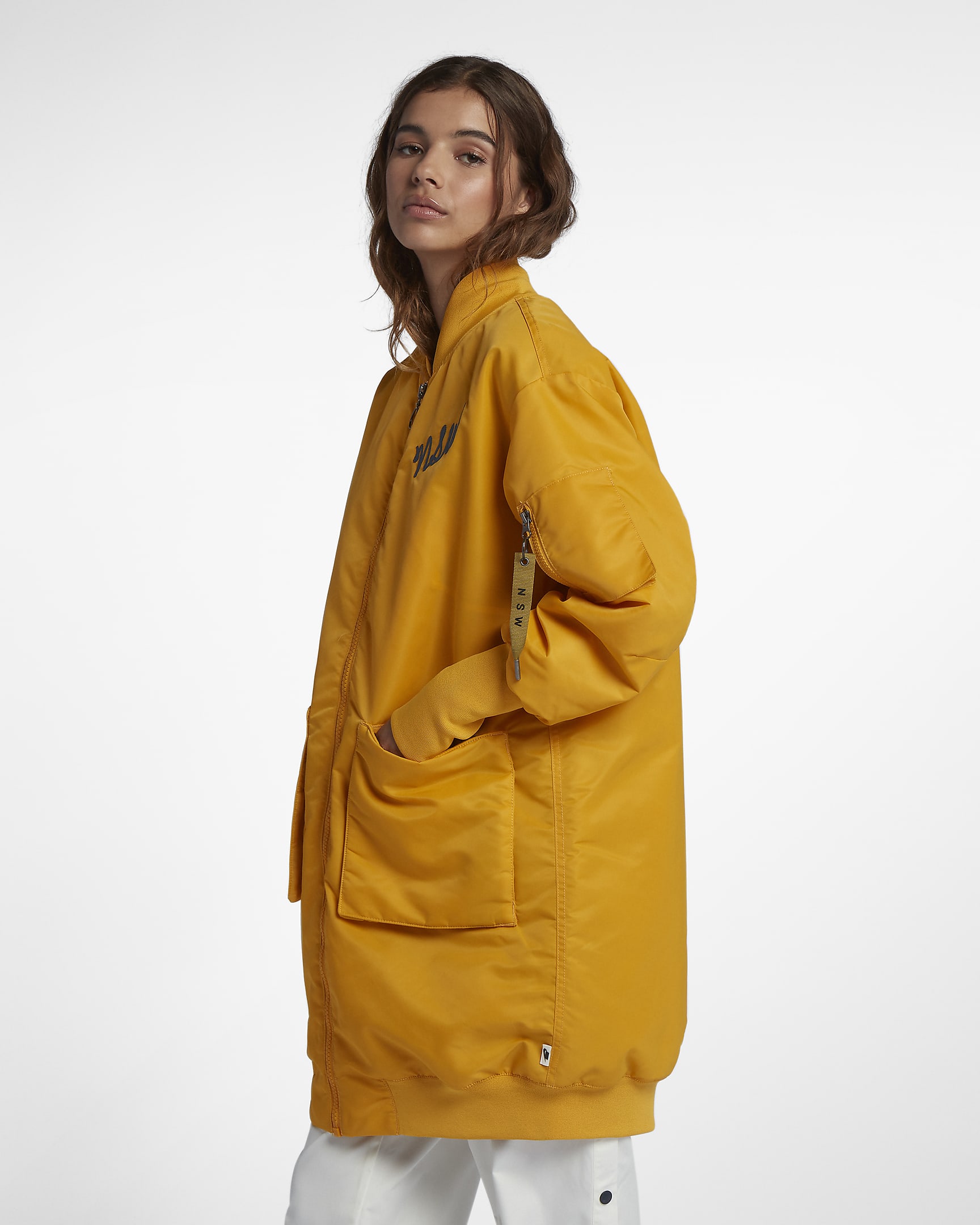 Nike Sportswear NSW parkas til dame - Yellow Ochre/Dark Obsidian/Camper Green/Dark Obsidian