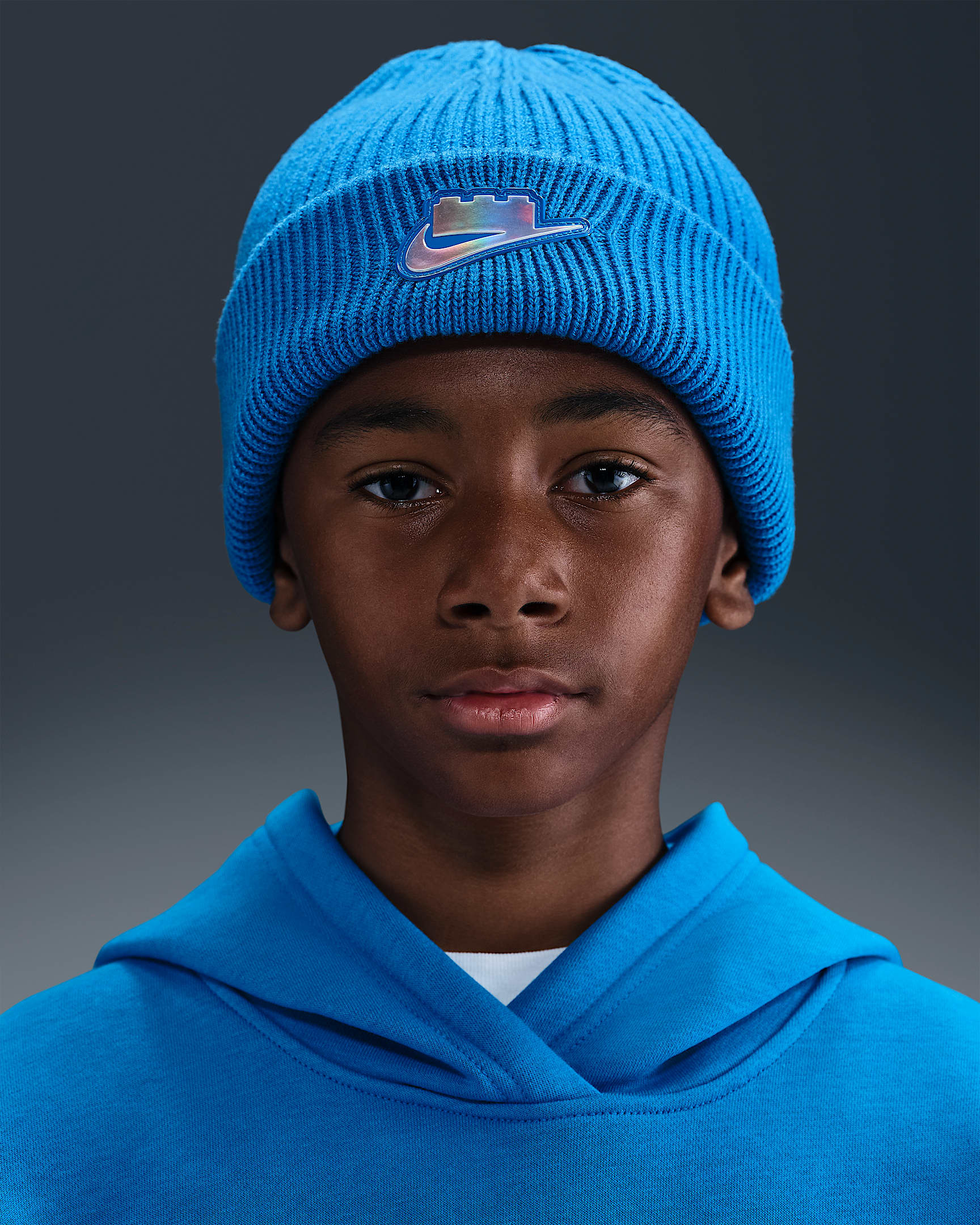 Nike x LEGO® Collection Older Kids' Peak Beanie - Cobalt Blaze/Brave Blue