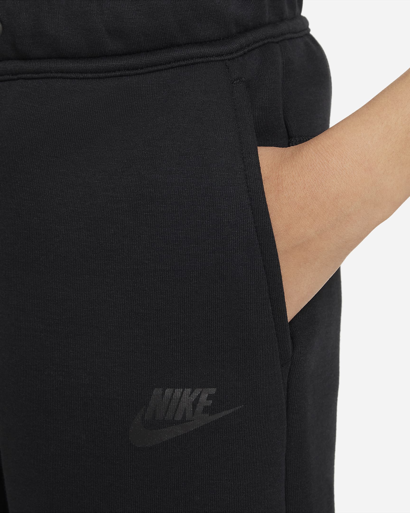 Nike Tech Fleece Older Kids' (Boys') Shorts - Black/Black/Black