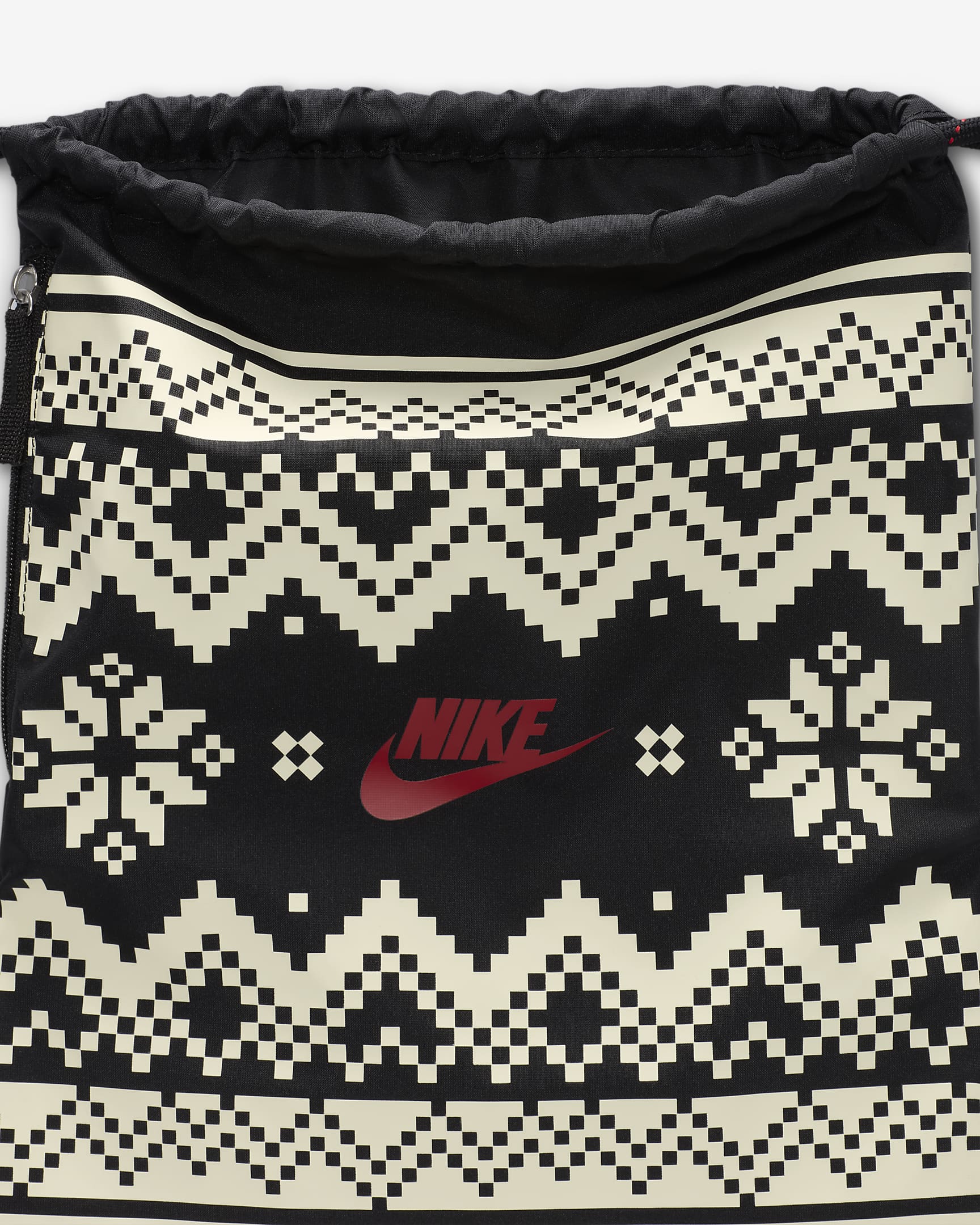 Nike Heritage Drawstring Bag (13L) - Black/Coconut Milk/University Red