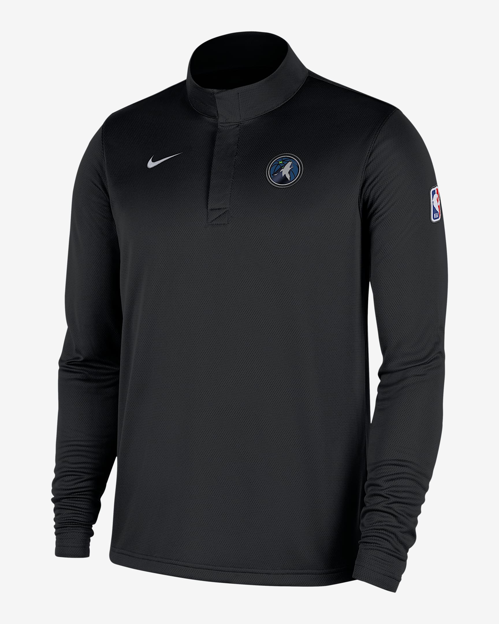 Minnesota Timberwolves Men's Nike Dri-FIT NBA 1/4-Zip Long-Sleeve Top - Black/White