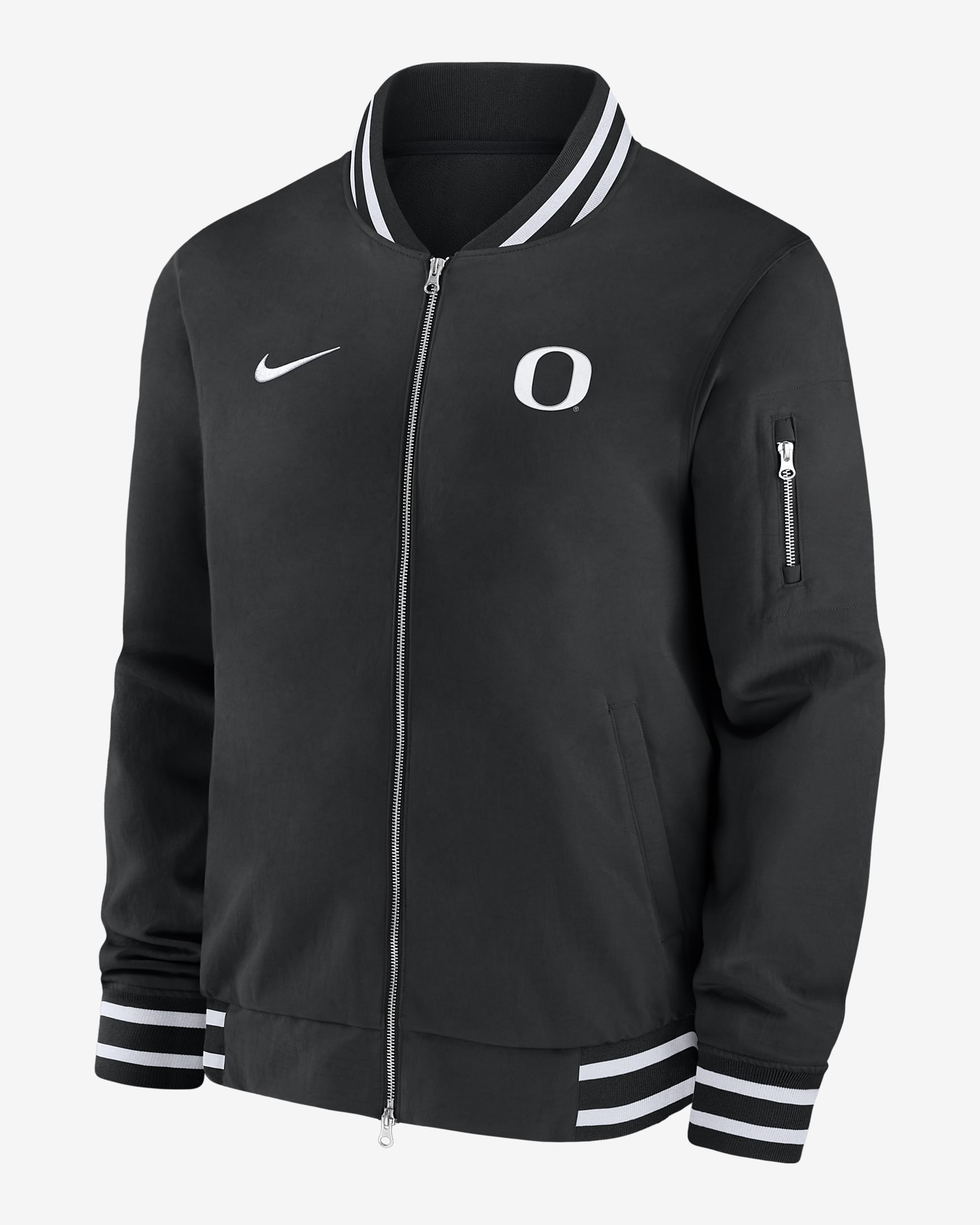 Oregon Ducks Sideline Men's Nike College Full-Zip Bomber Jacket - Black