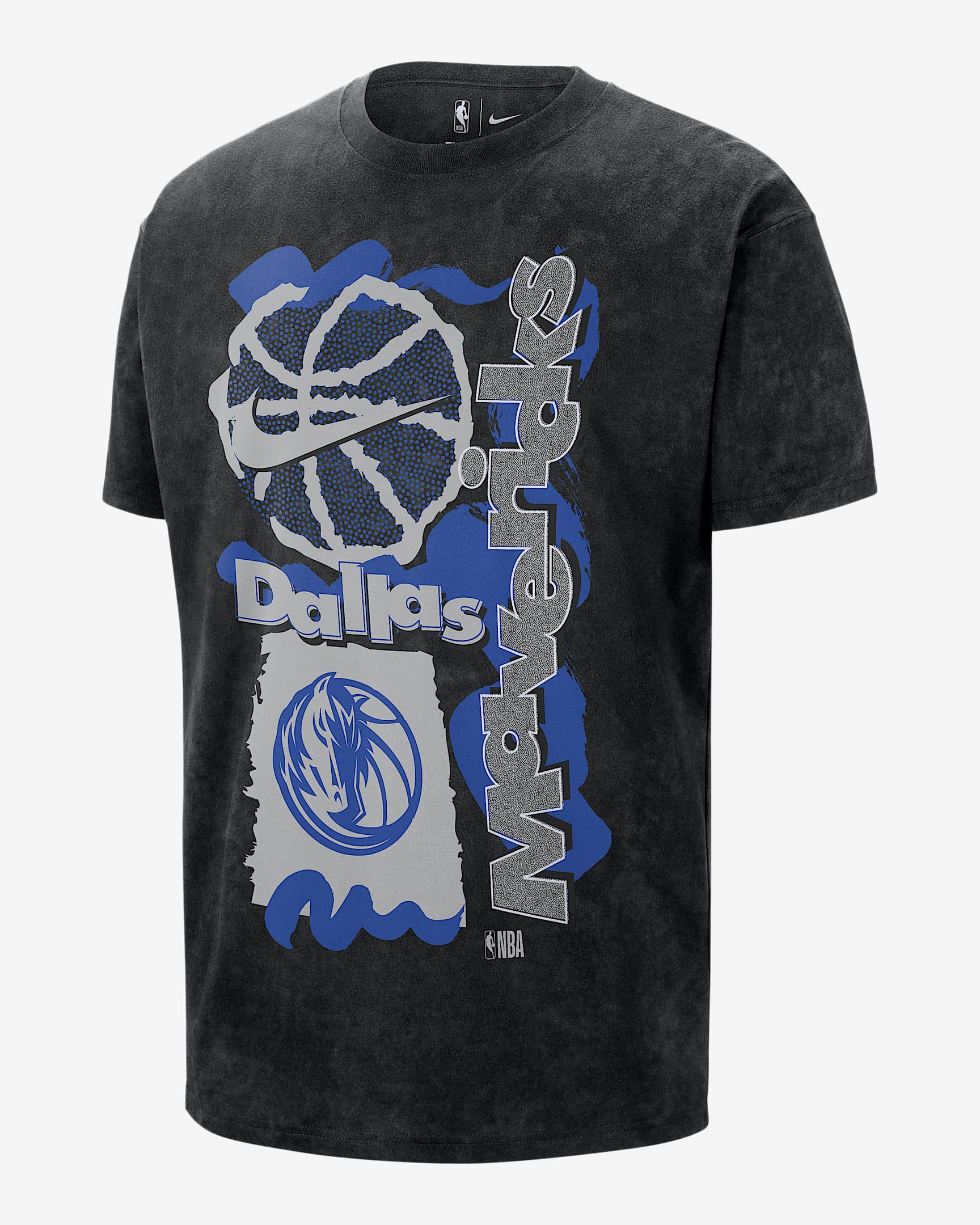Dallas Mavericks Courtside Men's Nike NBA Max90 T-Shirt - Black/Black