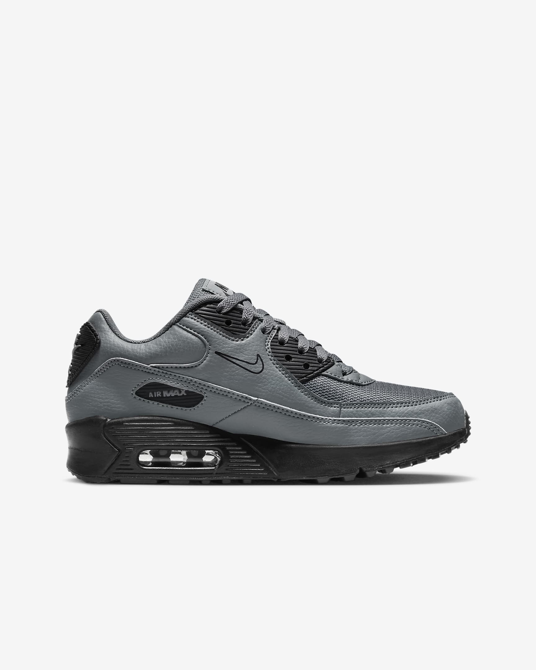 Sko Nike Air Max 90 Next Nature för ungdom - Smoke Grey/Bright Mandarin/Medium Ash/Svart