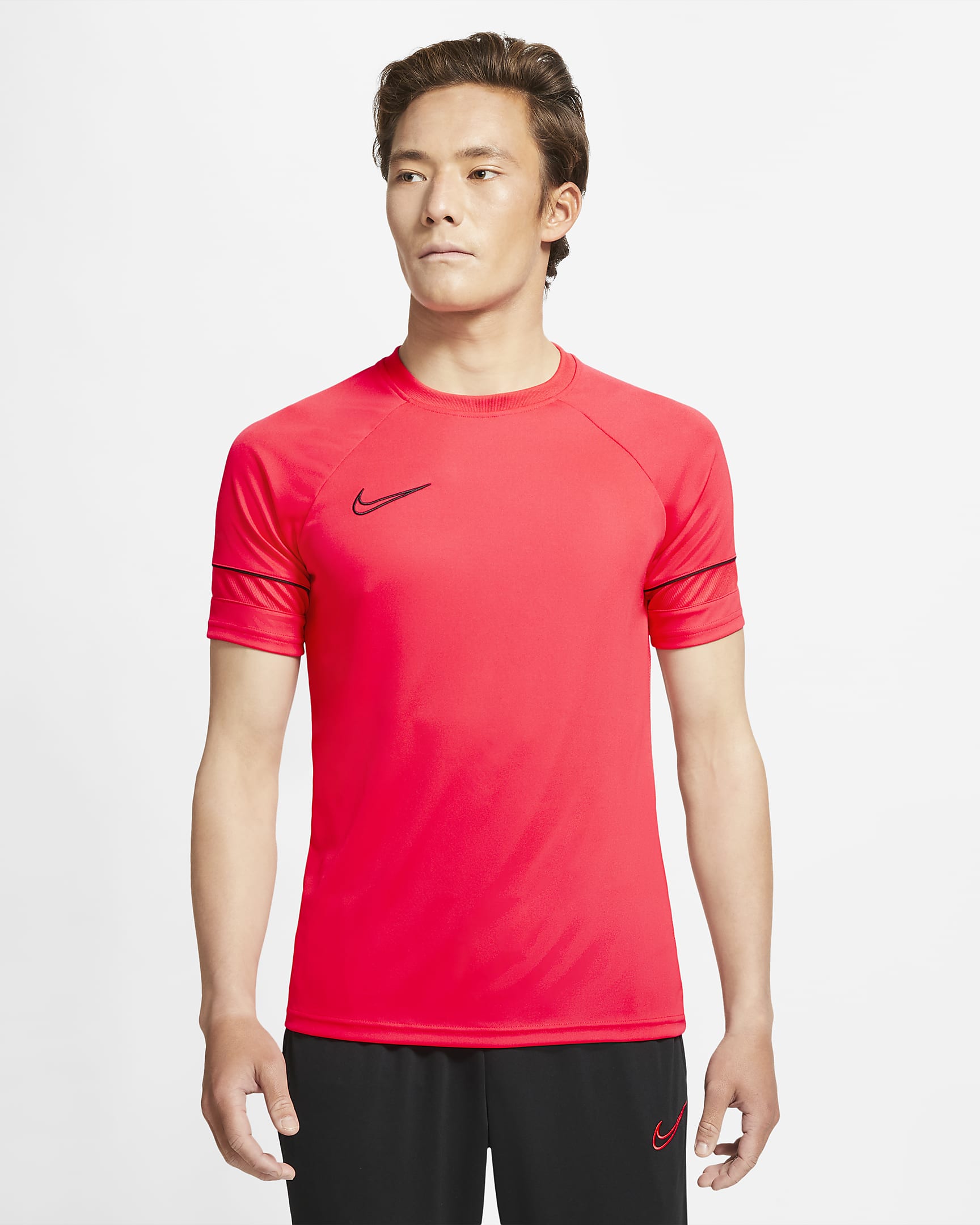 ナイキ Dri-FIT アカデミー メンズ ショートスリーブ サッカートップ - サイレンレッド/ブラック/サイレンレッド/ブラック