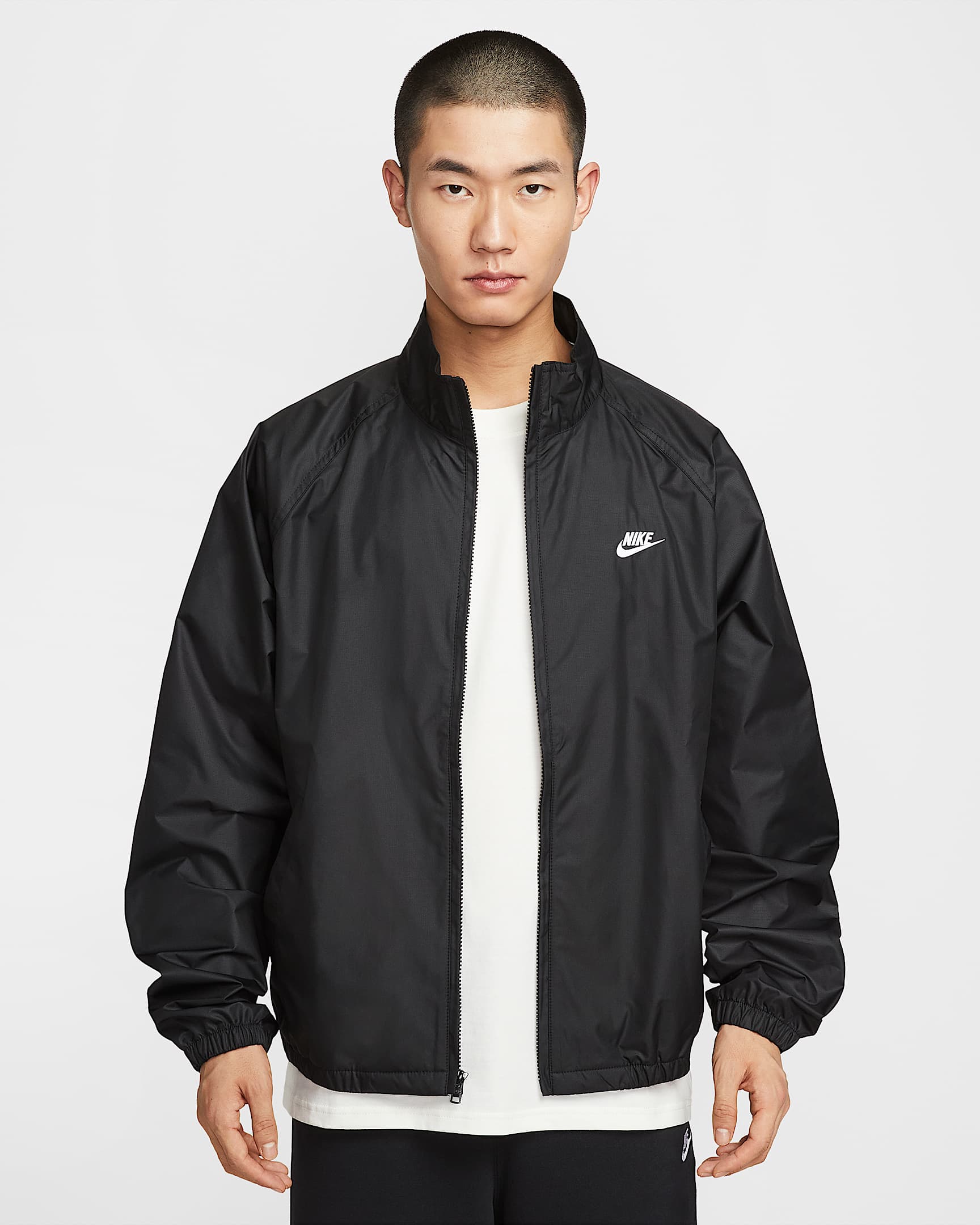 เสื้อแจ็คเก็ตซิปยาว Roscoe ผู้ชาย Nike Sportswear Club - ดำ/ขาว