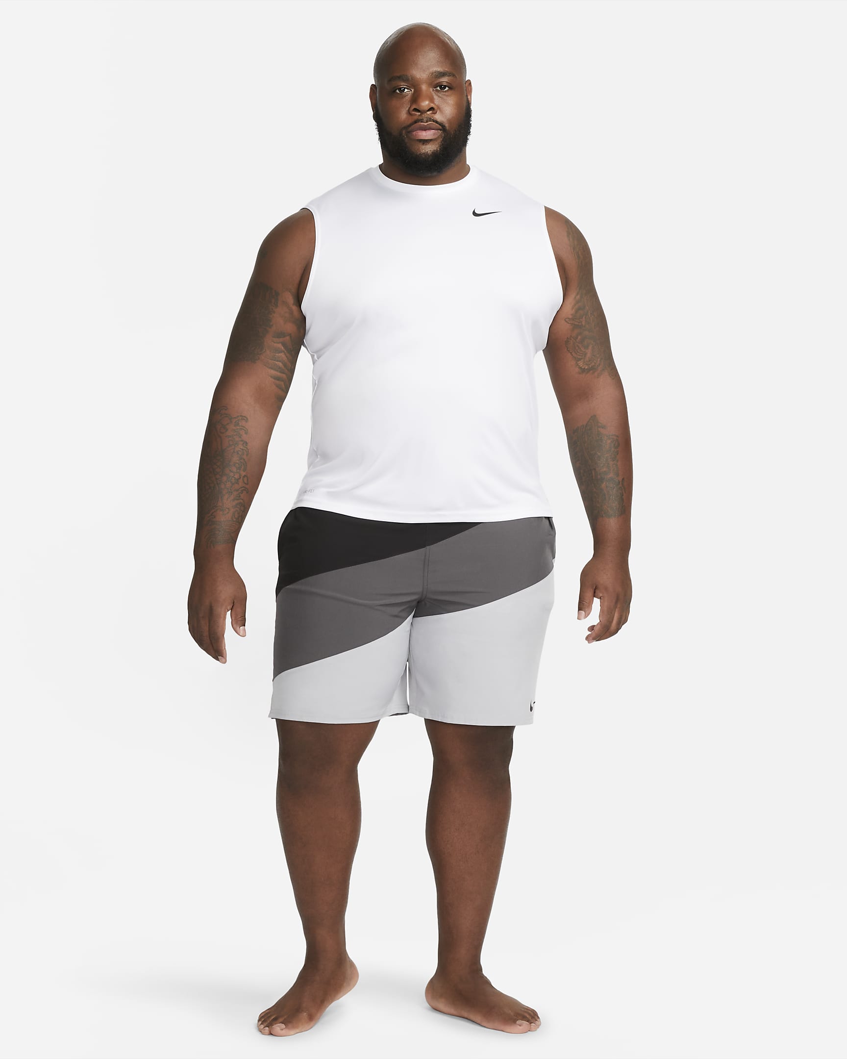 Playera de natación Hydroguard sin mangas para hombre (talla amplia) Nike Dri-FIT - Blanco