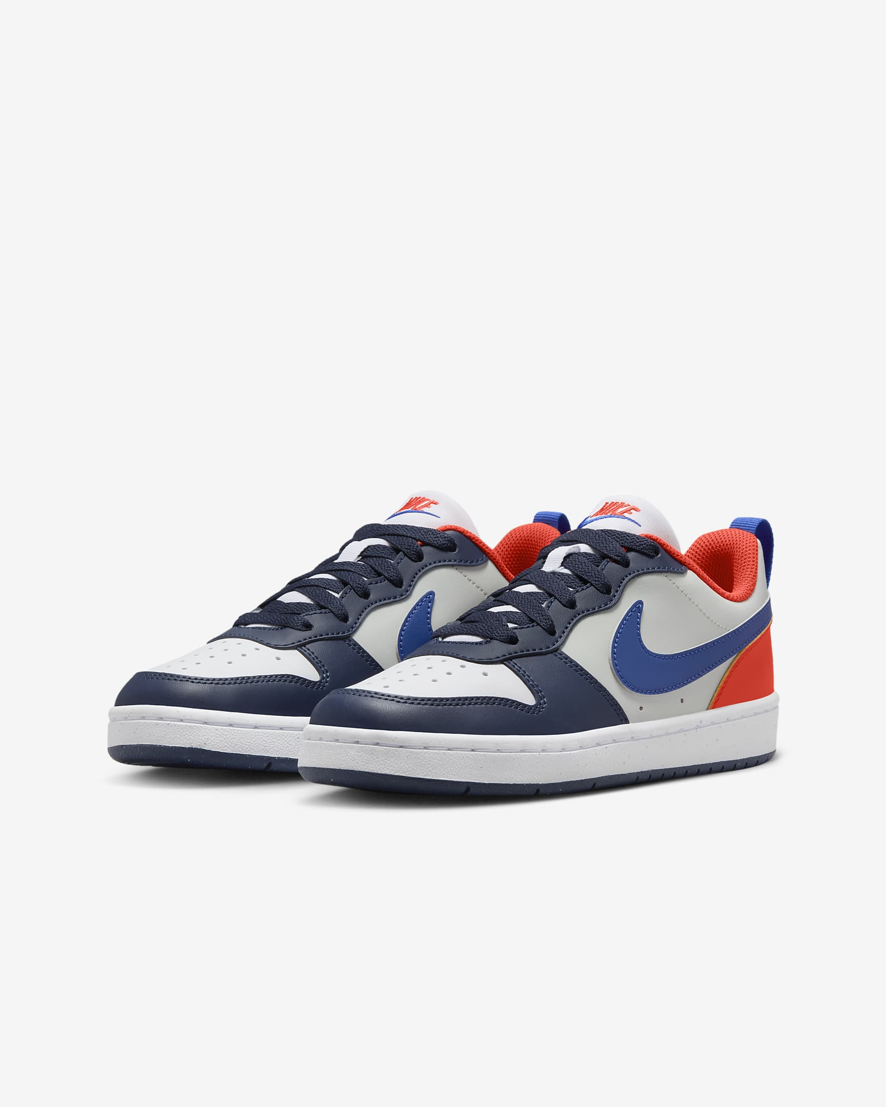 Nike Court Borough Low Recraft Older Kids' Shoes - Midnight Navy/Team Orange/Light Silver/Hyper Royal