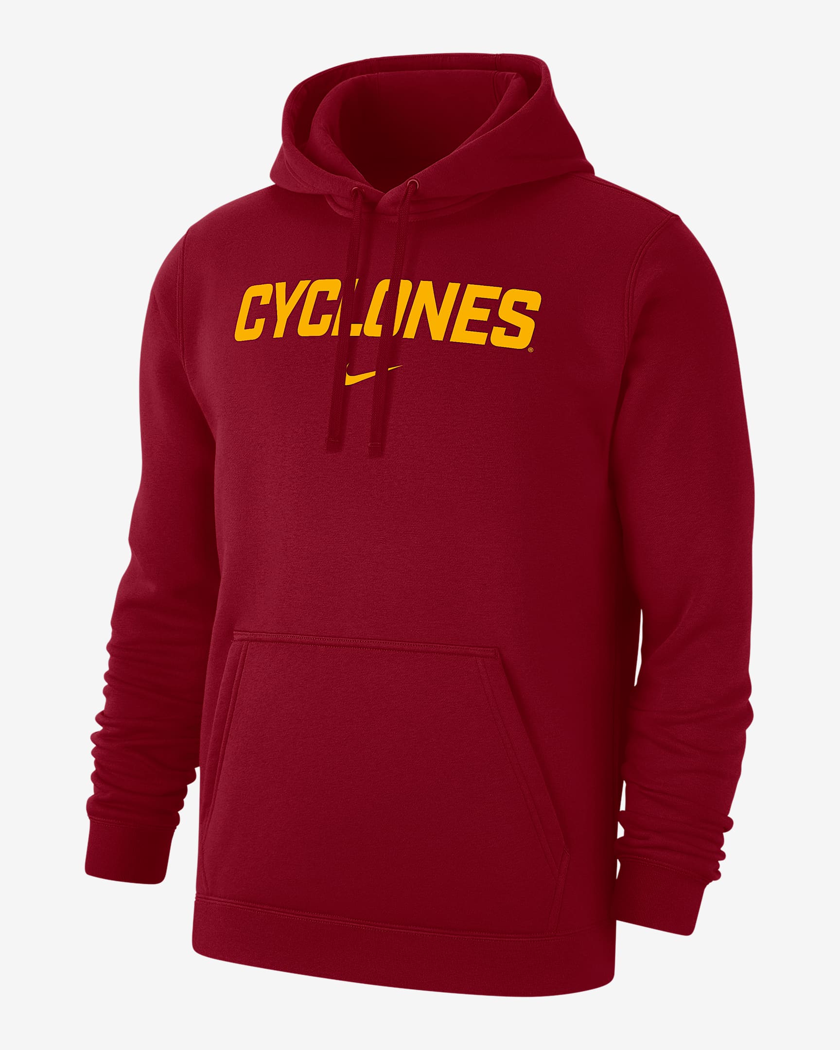 Sudadera con gorro sin cierre universitaria Nike para hombre Iowa State Club Fleece - Carmesí team