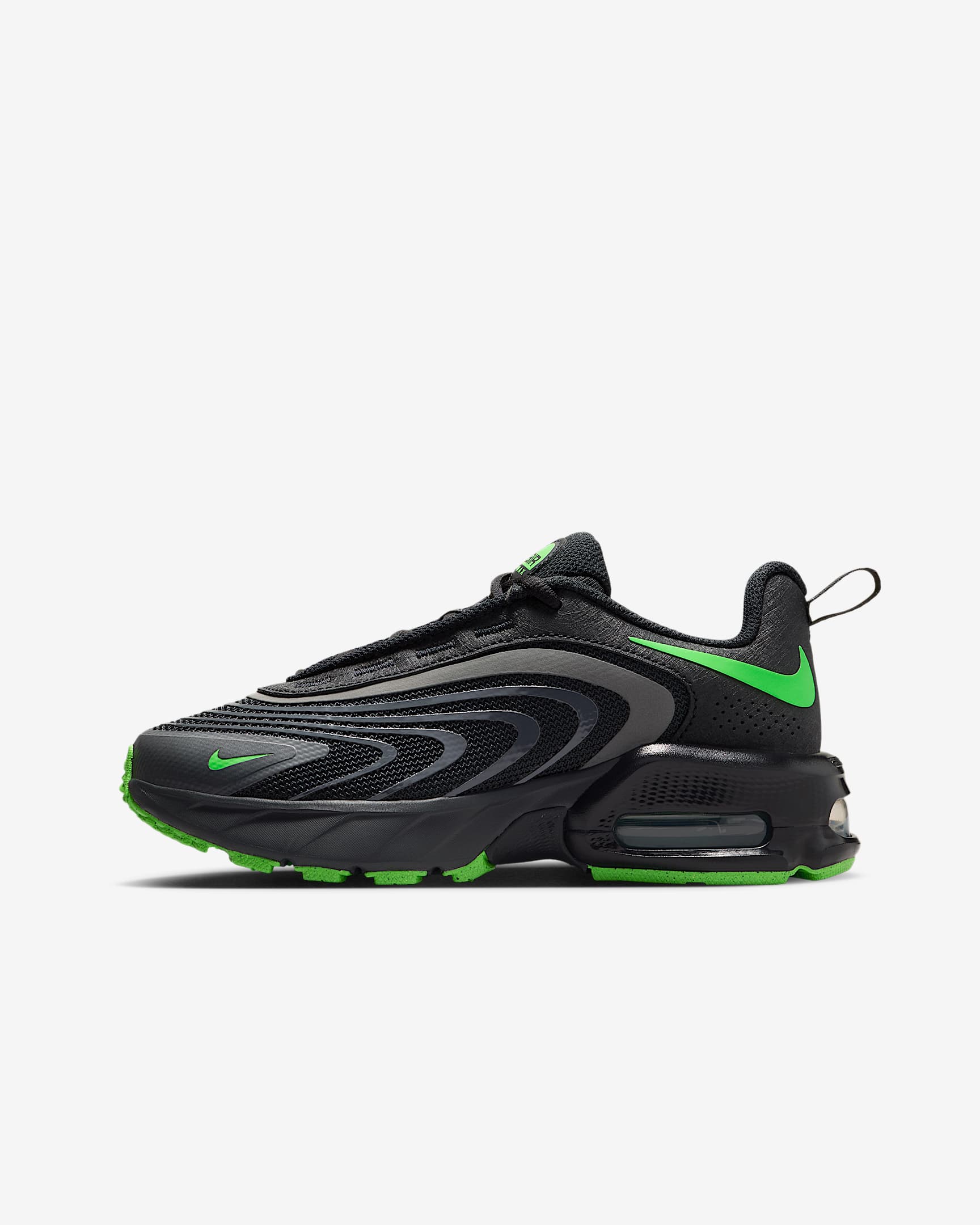 Nike Air Max Fire Big Kids' Shoes - Anthracite/Black/Green Strike