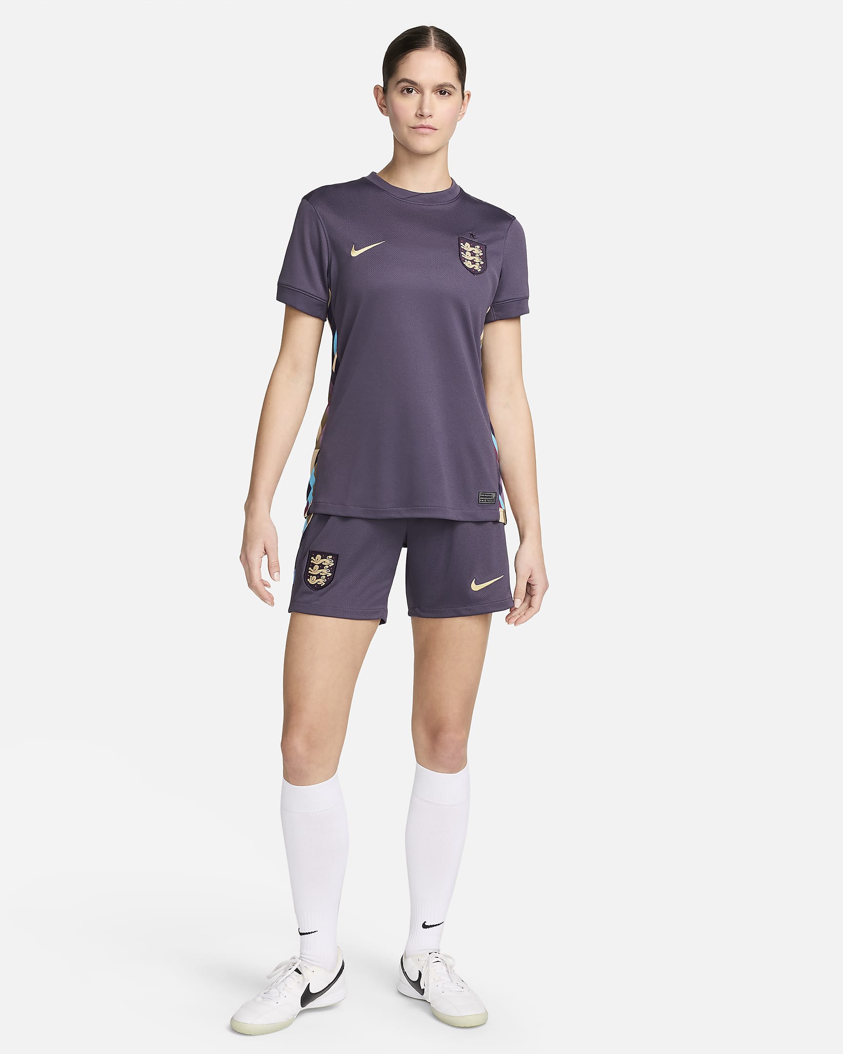 England 2024 Stadium Away Nike Dri-FIT Replika Fußballshorts (Damen) - Dark Raisin/Sesame