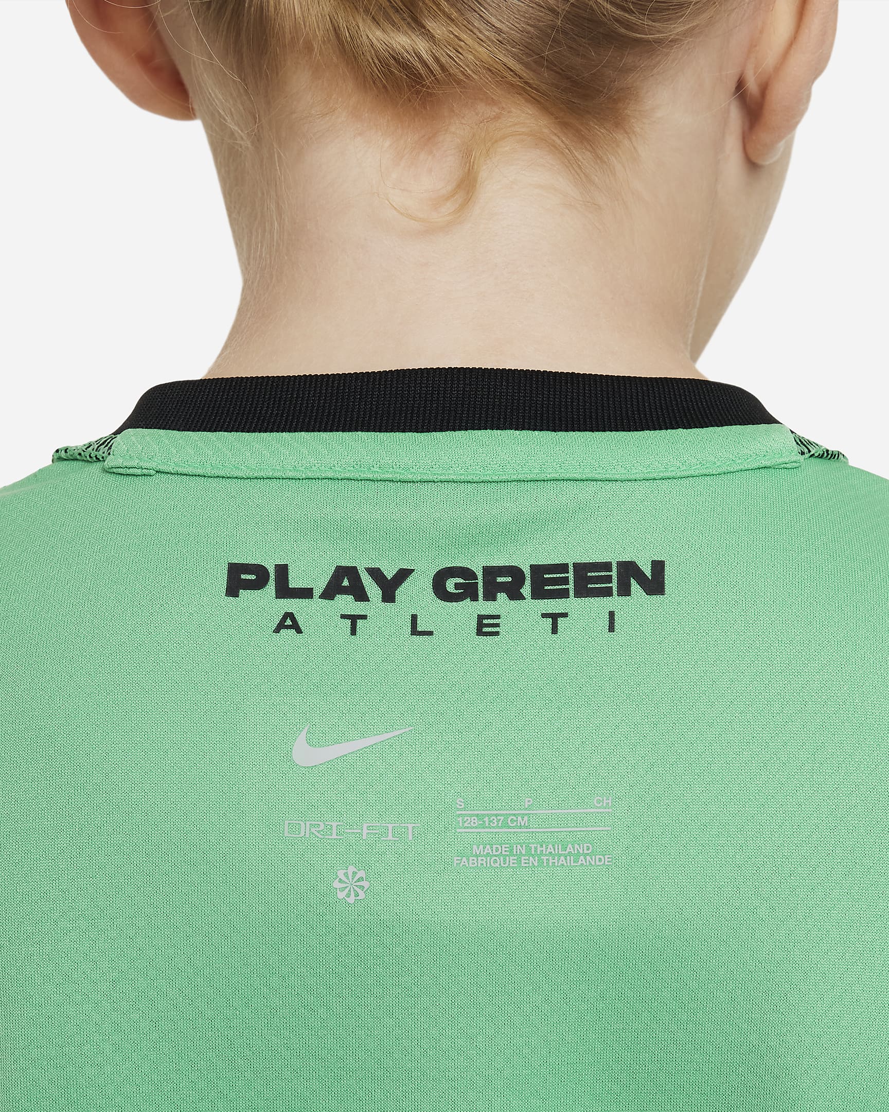 Fotbollströja Atlético Madrid 2023/24 Stadium (tredjeställ) Nike Dri-FIT för ungdom - Spring Green/Svart/Svart