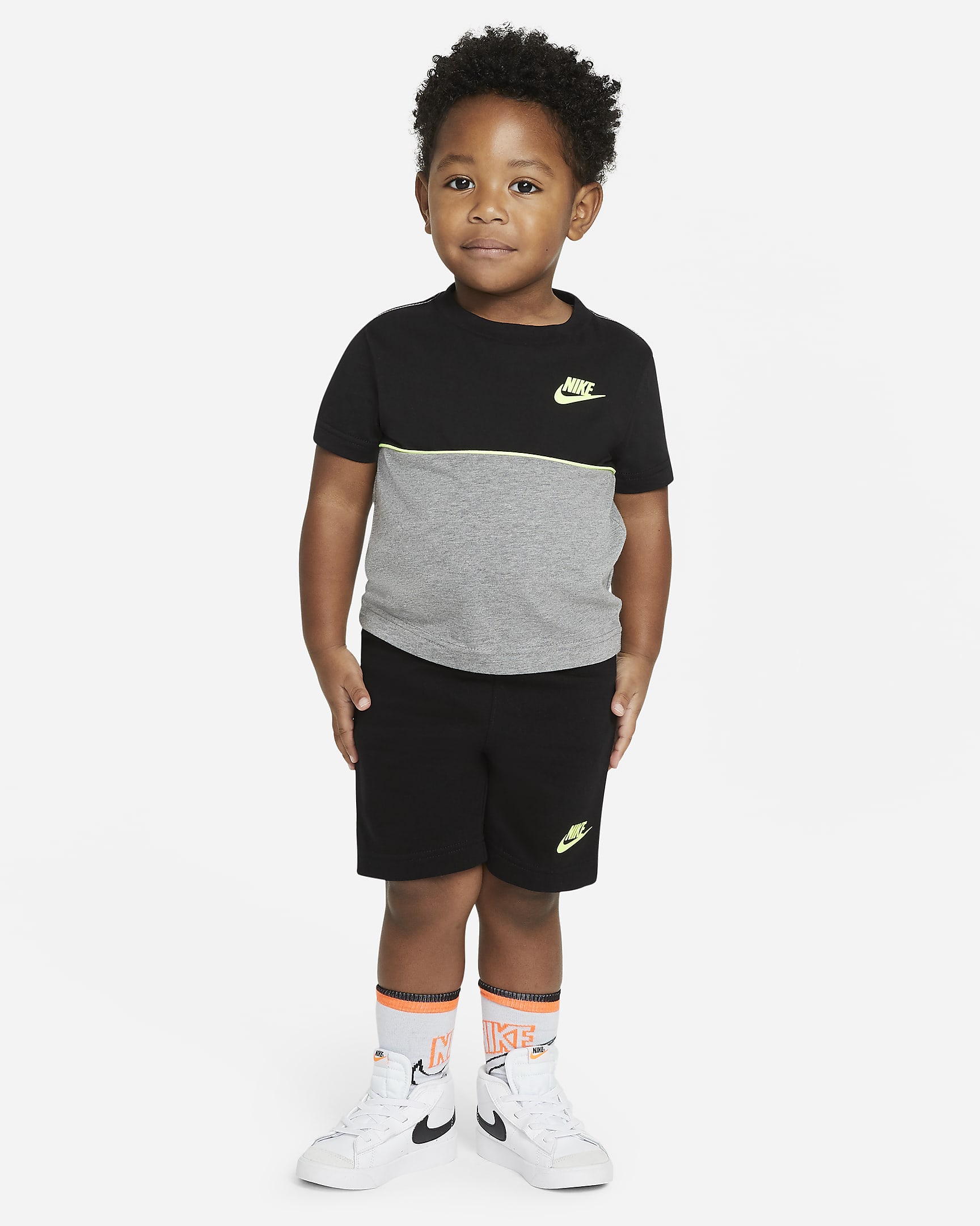 Nike Toddler T-Shirt and French Terry Shorts Set - Black