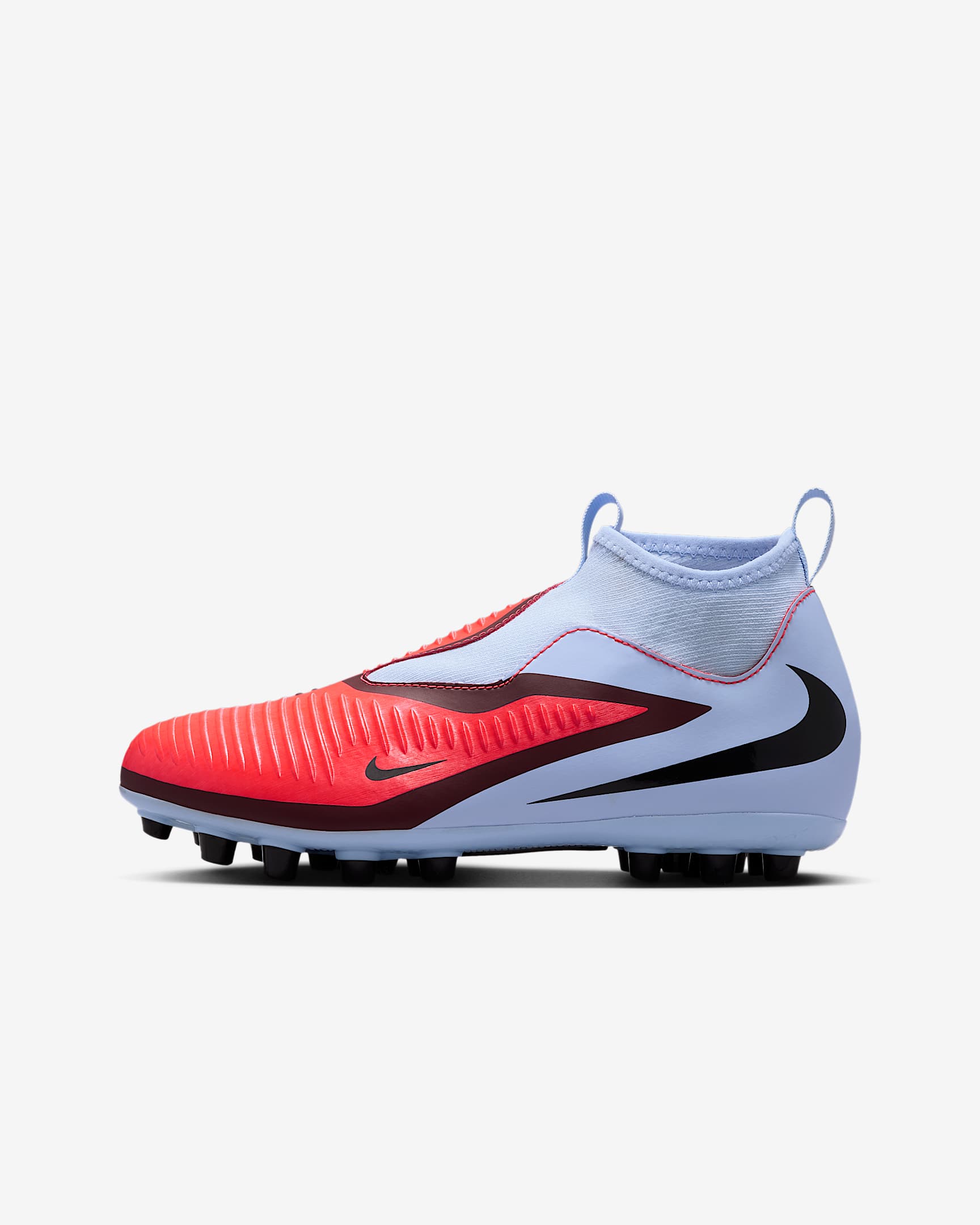 Nike Jr. Phantom 6 High Academy Artificial-Grass Football Boot - Royal Tint/Black/Bright Crimson