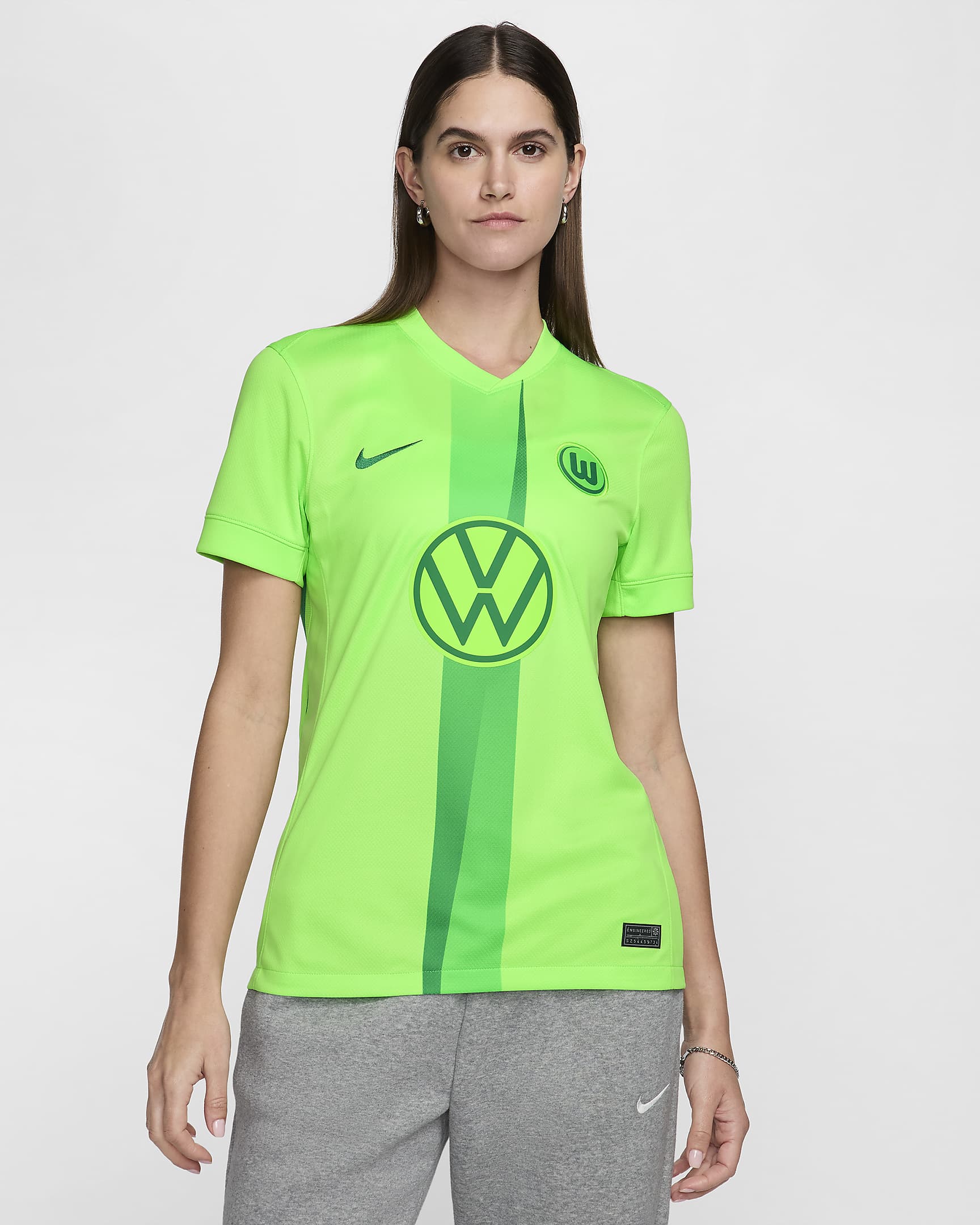 Primera equipación Stadium VfL Wolfsburgo 2024/25 Camiseta de fútbol de réplica Nike Dri-FIT - Mujer - Sub Lime/Lucky Green/Sub Lime