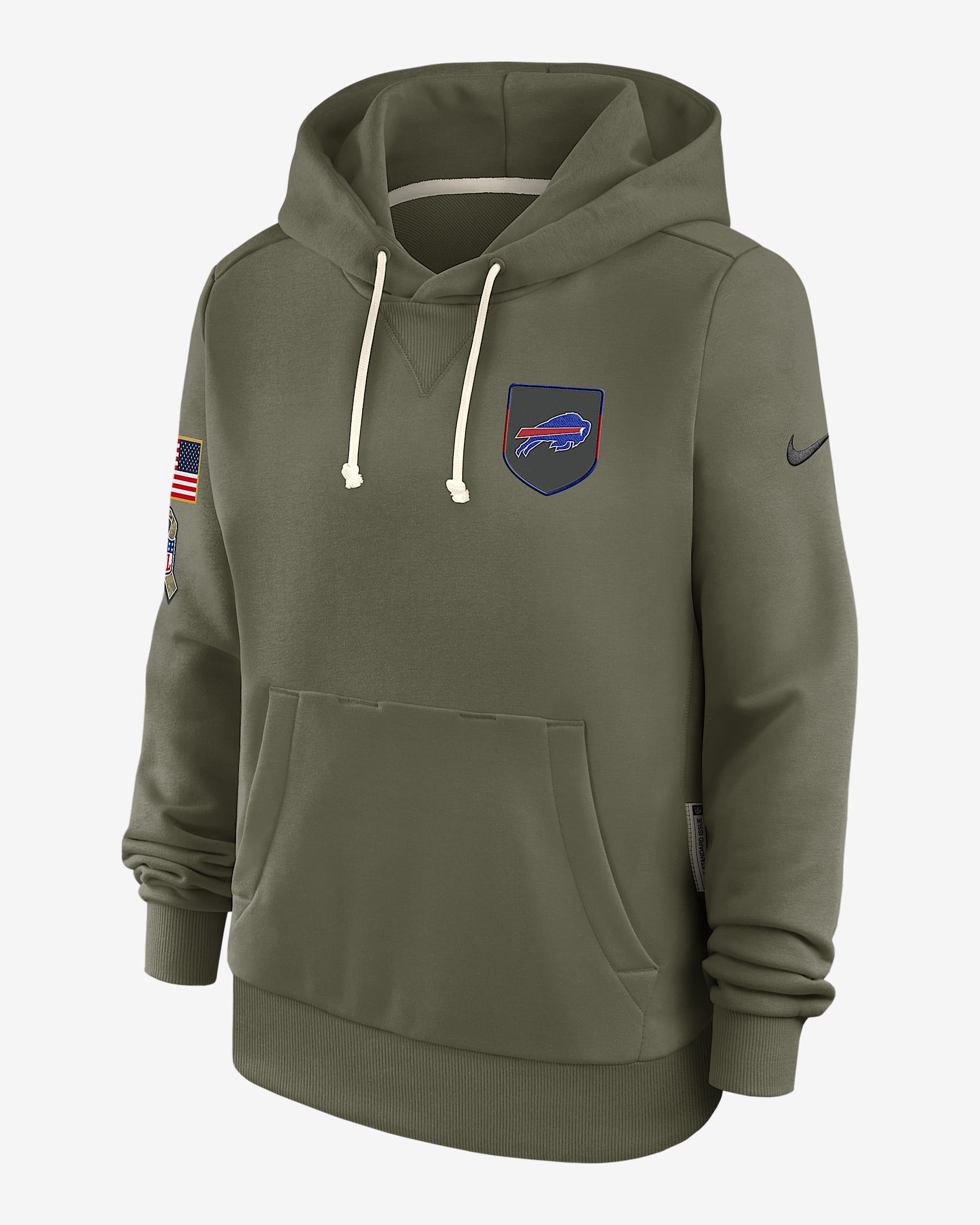 Buffalo Bills Salute to Service Sideline Women's Nike Dri-FIT NFL Pullover Hoodie - Olive