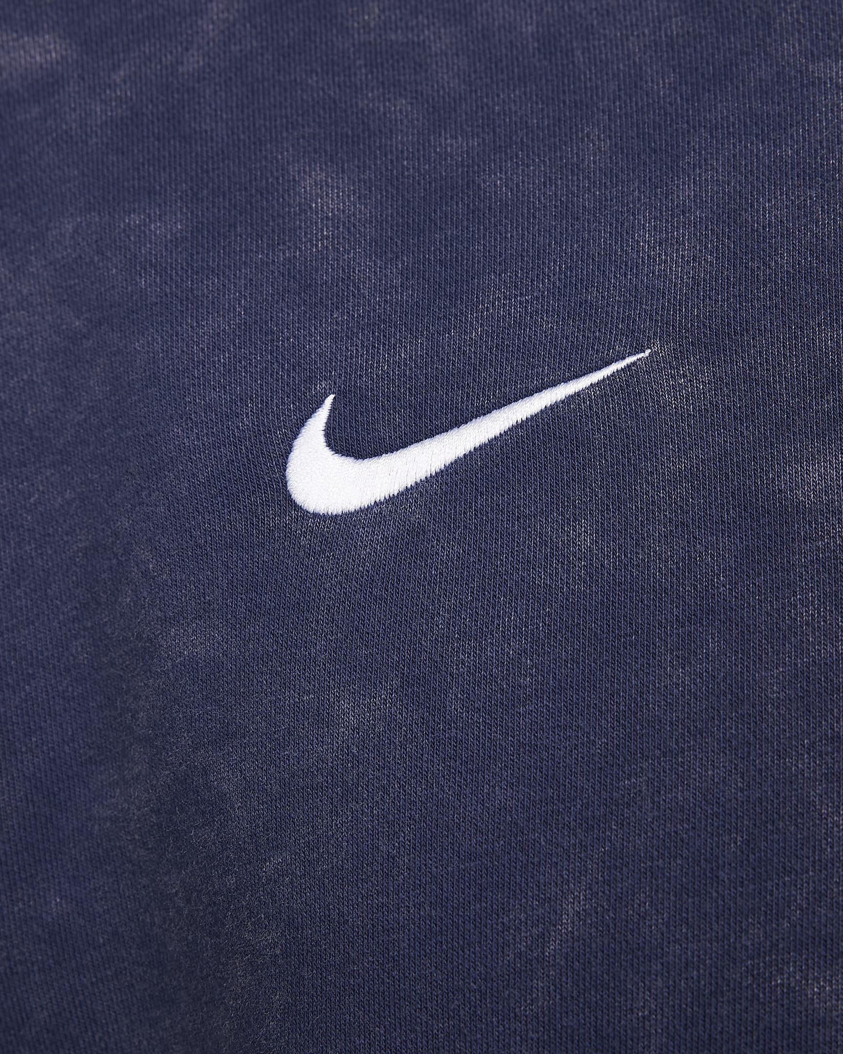 Fotbollshuvtröja i sweatshirttyg Nike Paris Saint-Germain Club för män - Midnight Navy/Vit