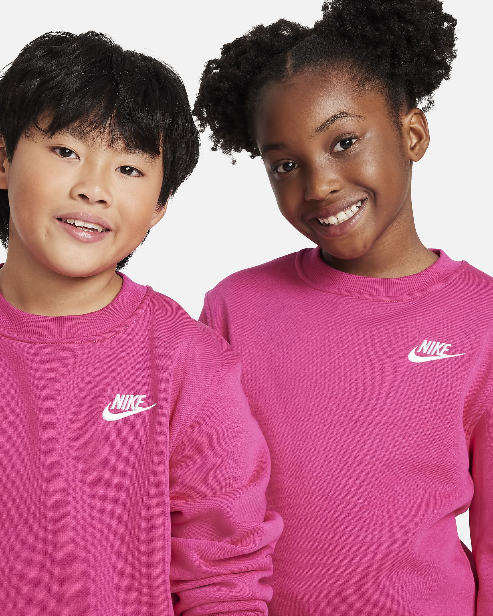 Nike Sportswear Club Fleece Big Kids' Sweatshirt - Fireberry/White