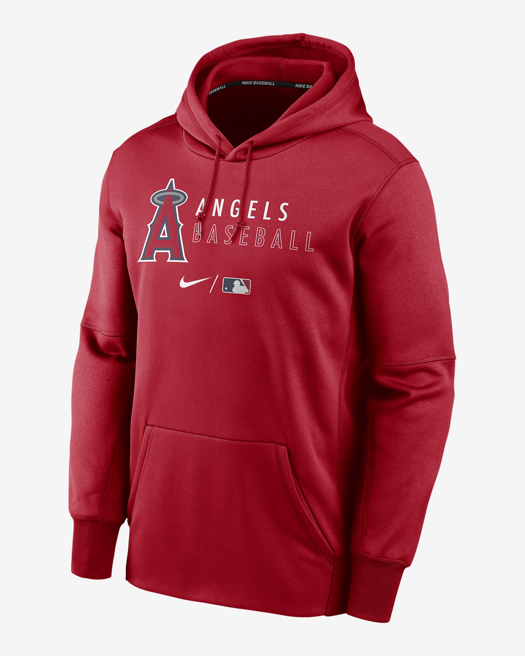 Nike Therma (MLB Los Angeles Angels) Men's Pullover Hoodie - Pro Red