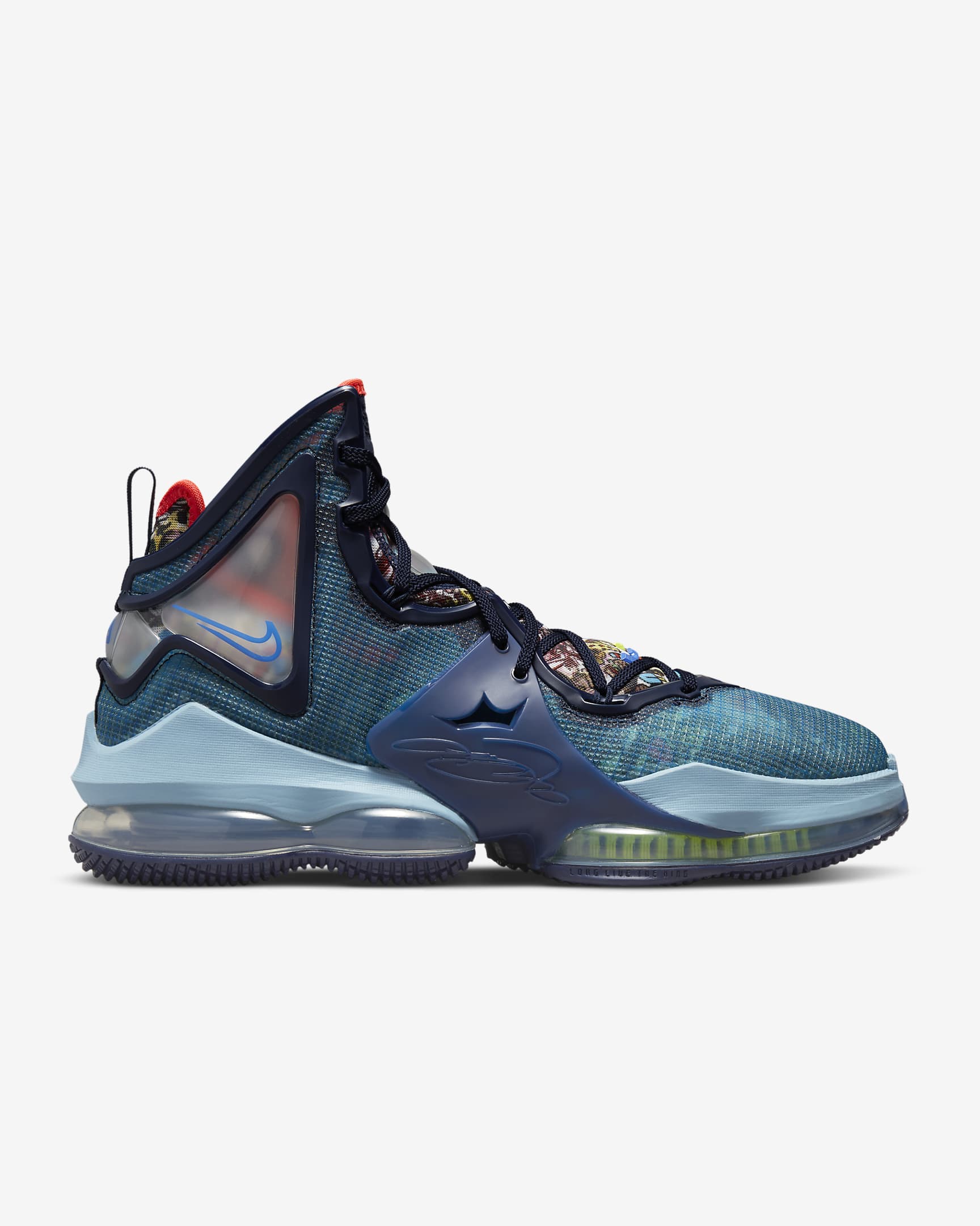 LeBron 19 Basketball Shoes - Blackened Blue/Worn Blue/Atomic Green/Medium Blue